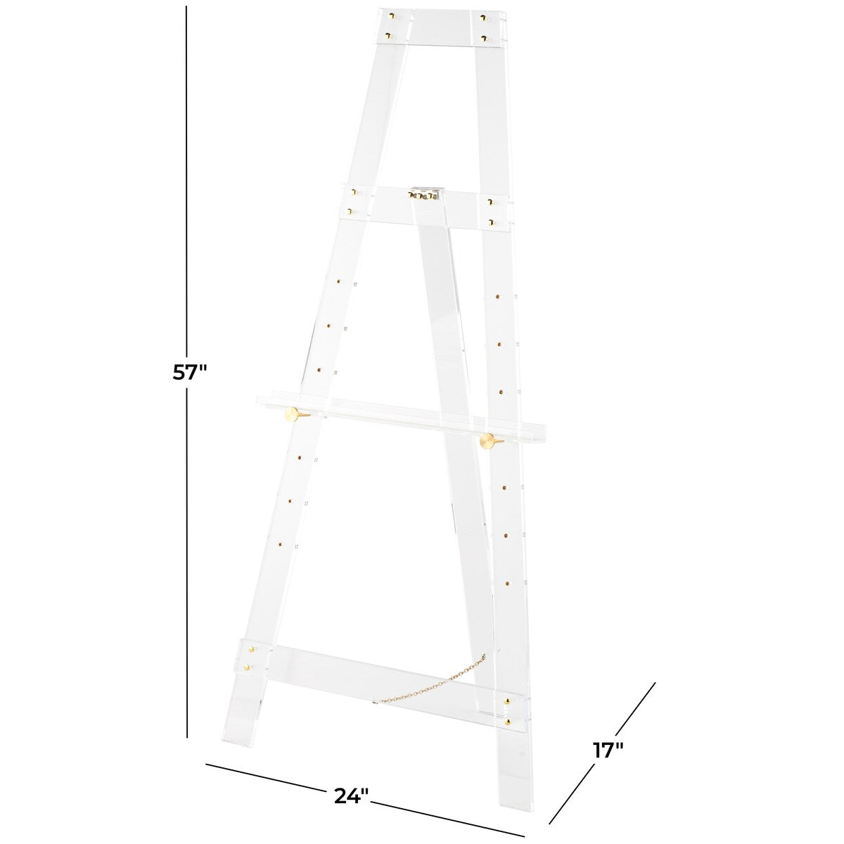 Acrylic Plastic Adjustable 7 Tier Display Easel with Silver or Gold Accents and Chain Support - Clear - Roche River Decor