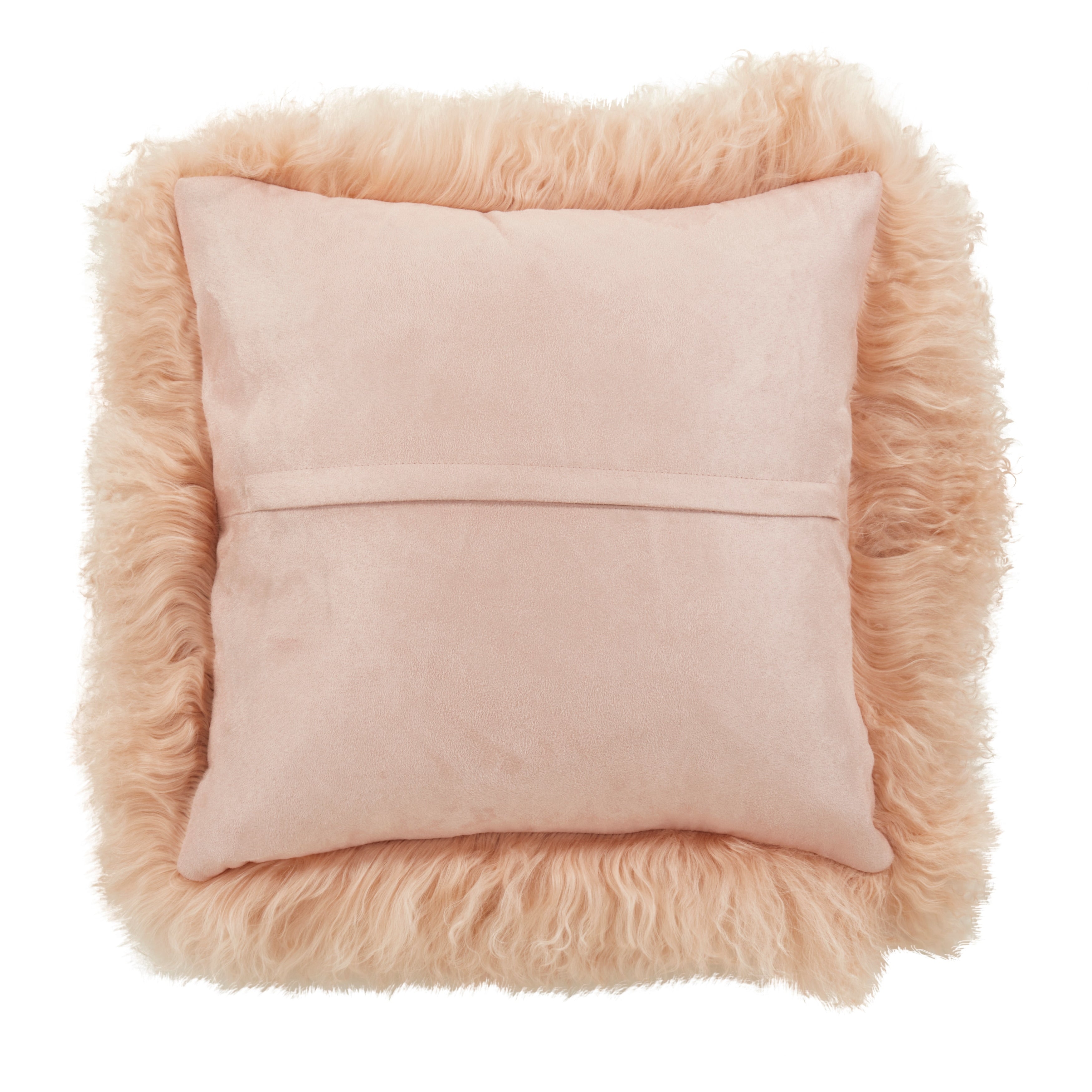 Wool Mongolian Lamb Fur Decorative Throw Pillow