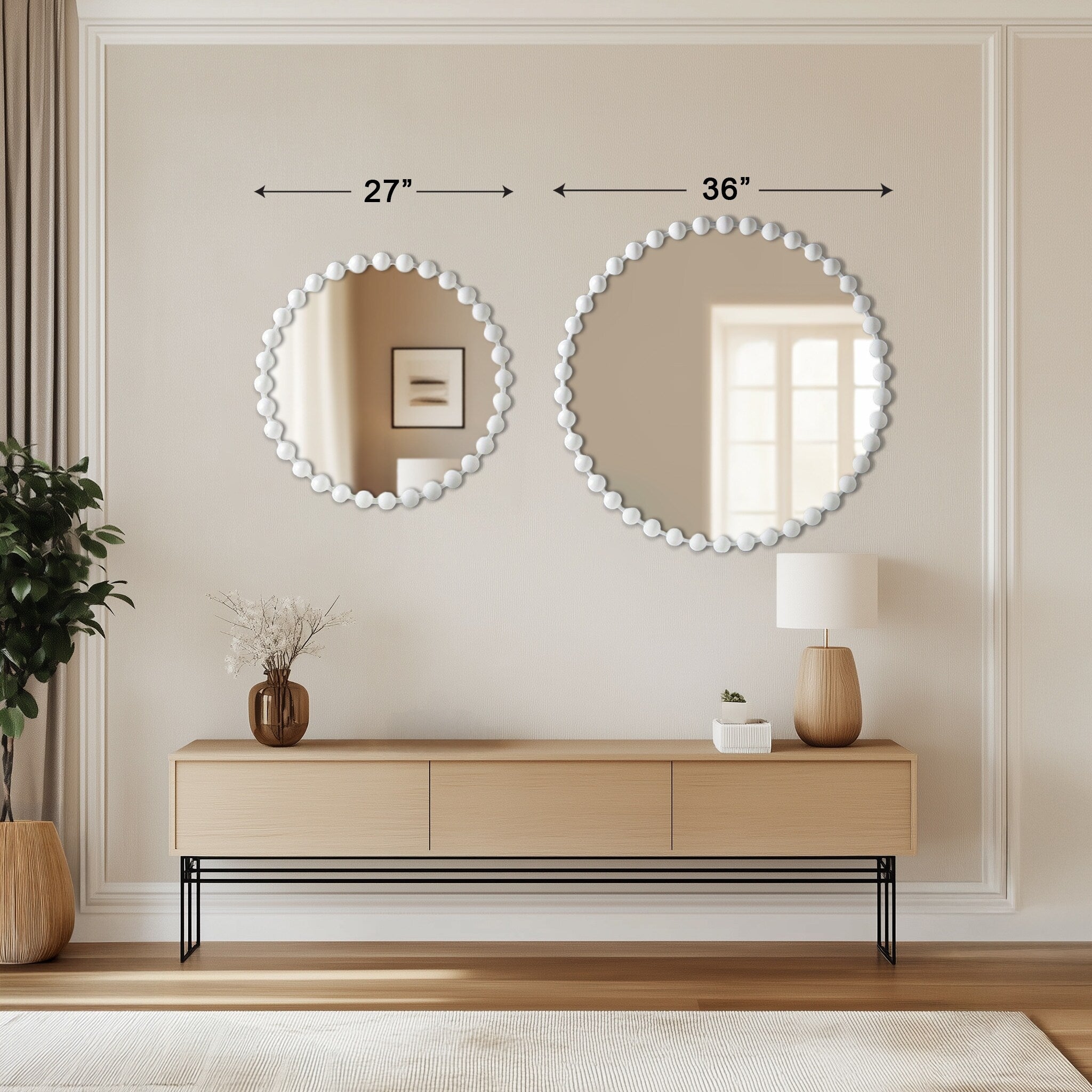 Madison Park Signature Marlowe Beaded Round Wall Mirror