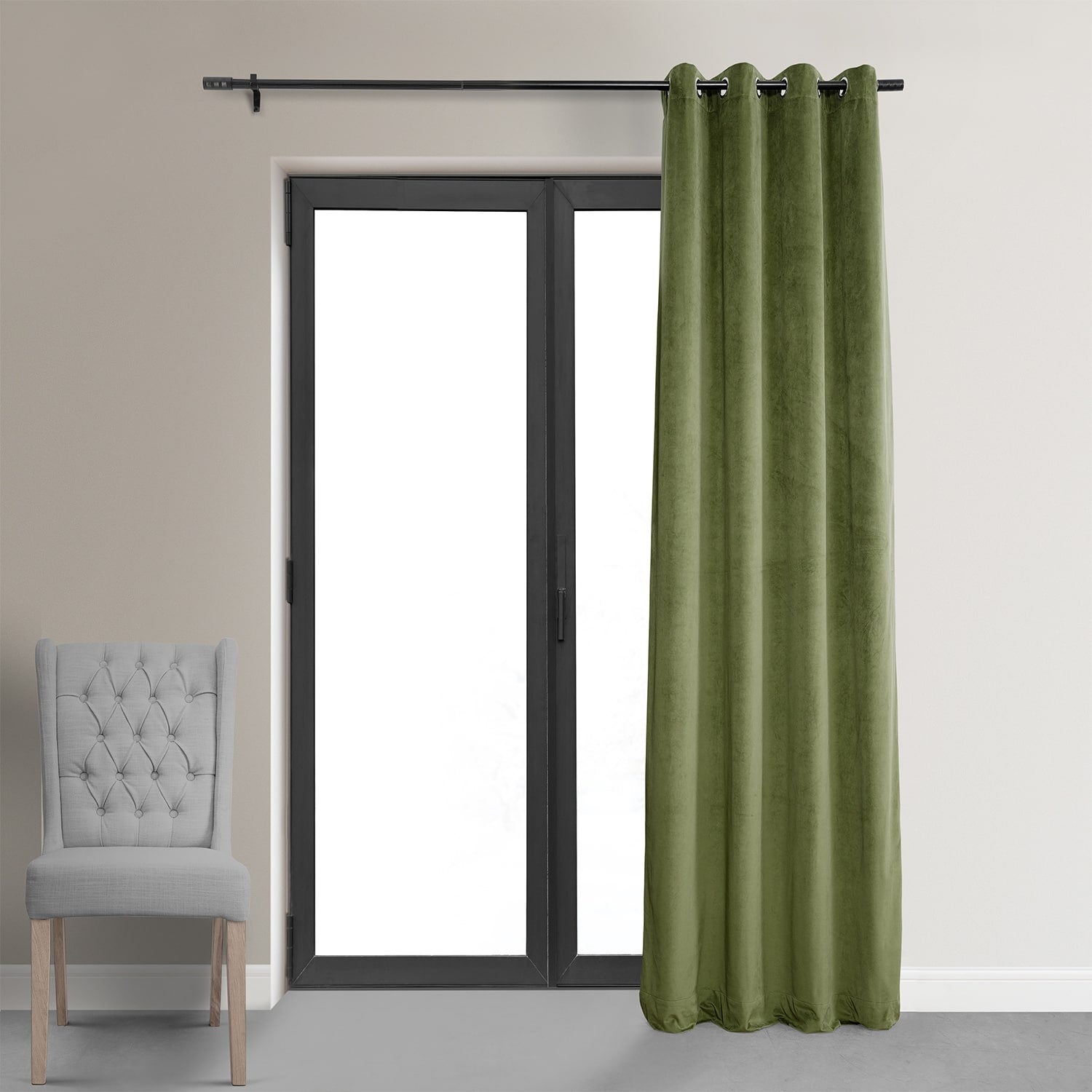 Exclusive Fabrics Signature Grommet Velvet Blackout Curtain (1 Panel)