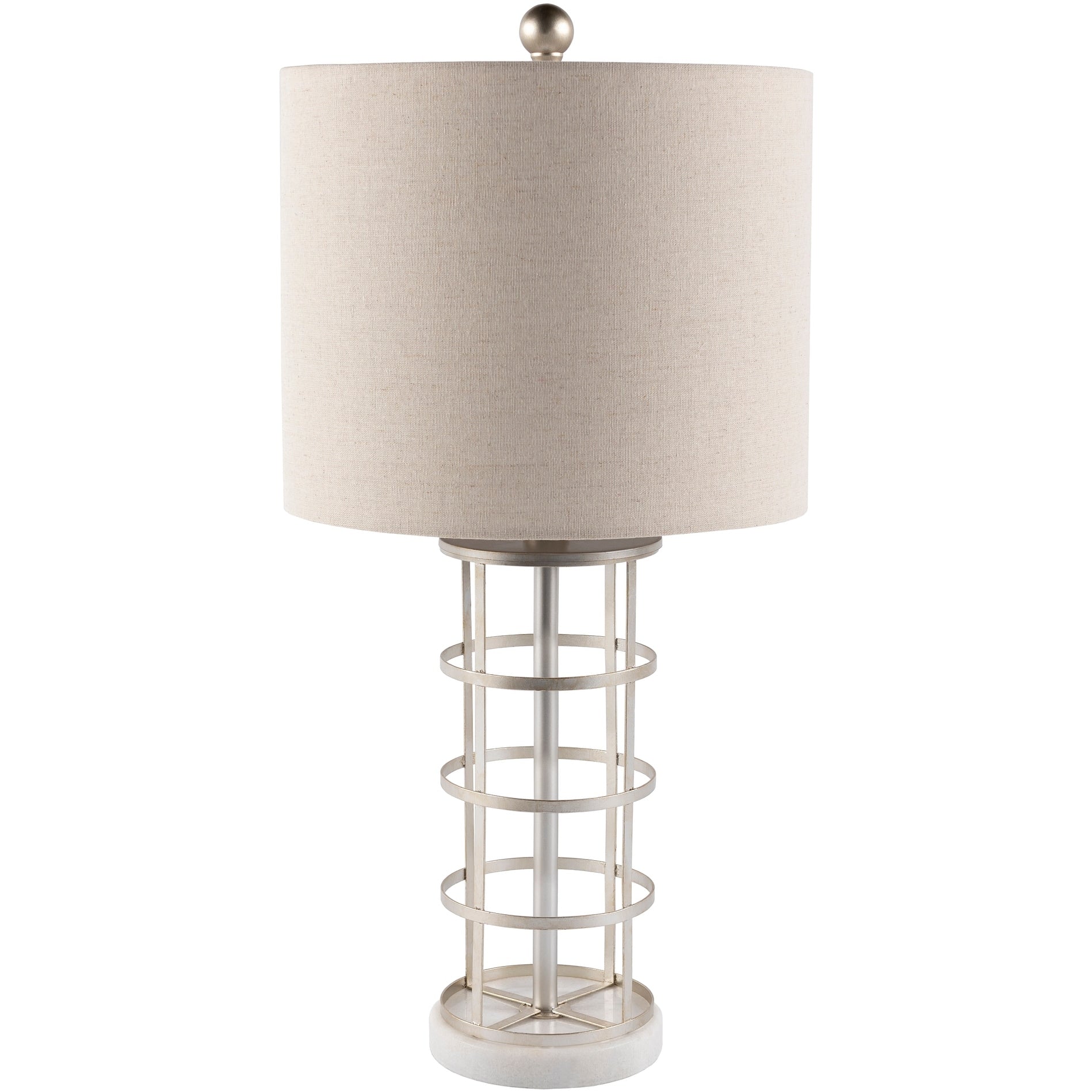 Artistic Weavers Marile Antique Silver Cage Table Lamp - 25H x 13W x 13D