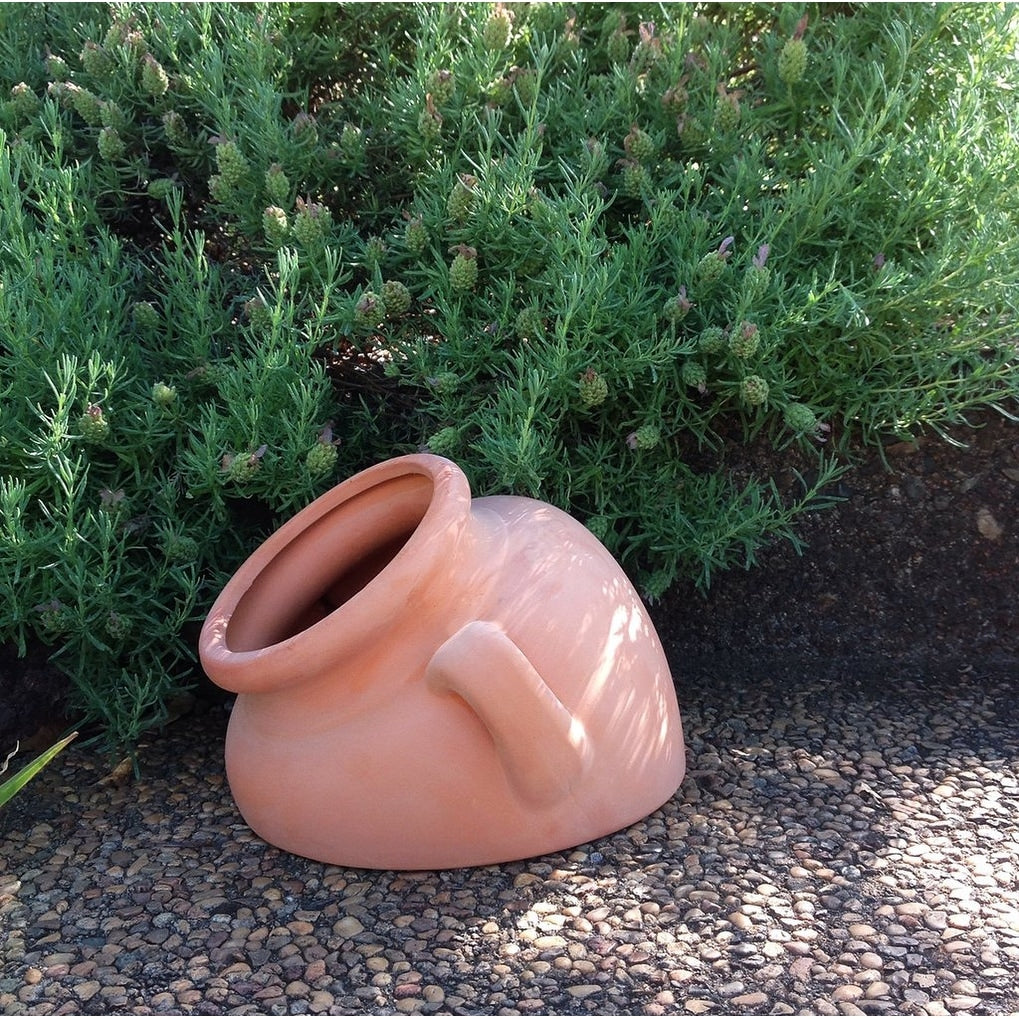 Natural Terracotta Fallen Pot or Hanging Pot with Loops Handles