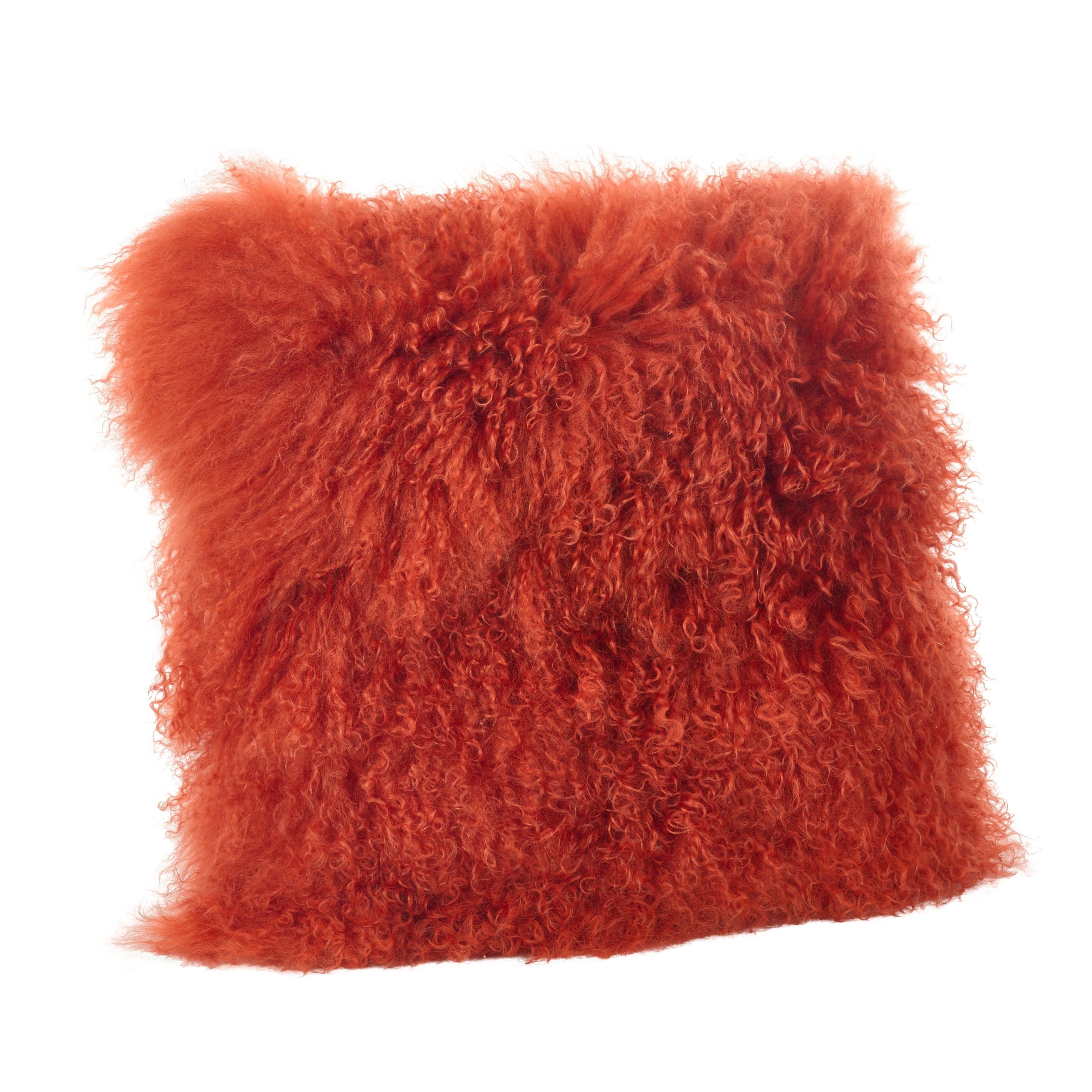 Wool Mongolian Lamb Fur Decorative Throw Pillow