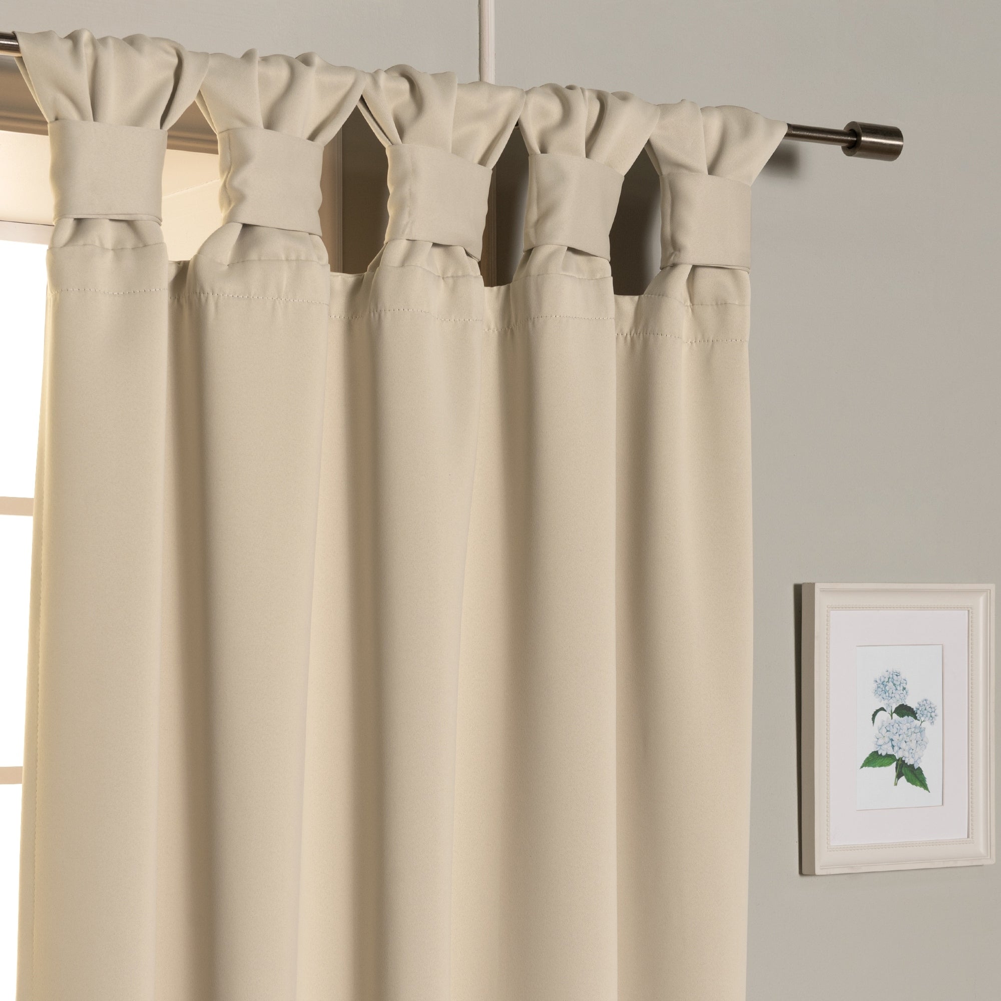 Aurora Home Thermal Insulated Blackout Knotted Tab Curtains