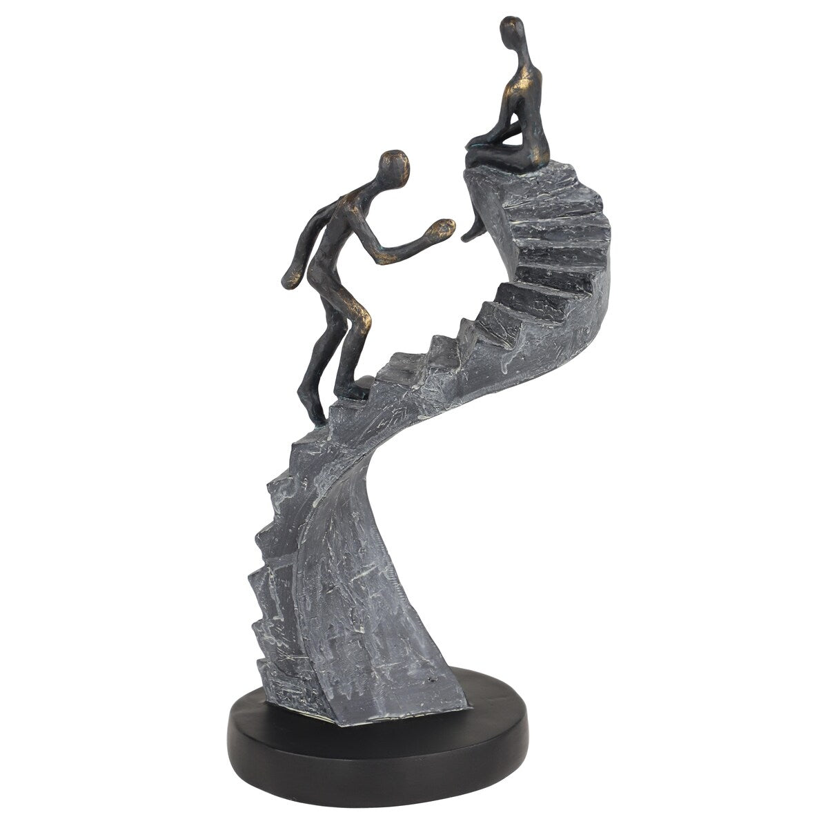 Polystone People Decorative Sculpture with Stairs - Black - Roche River Decor