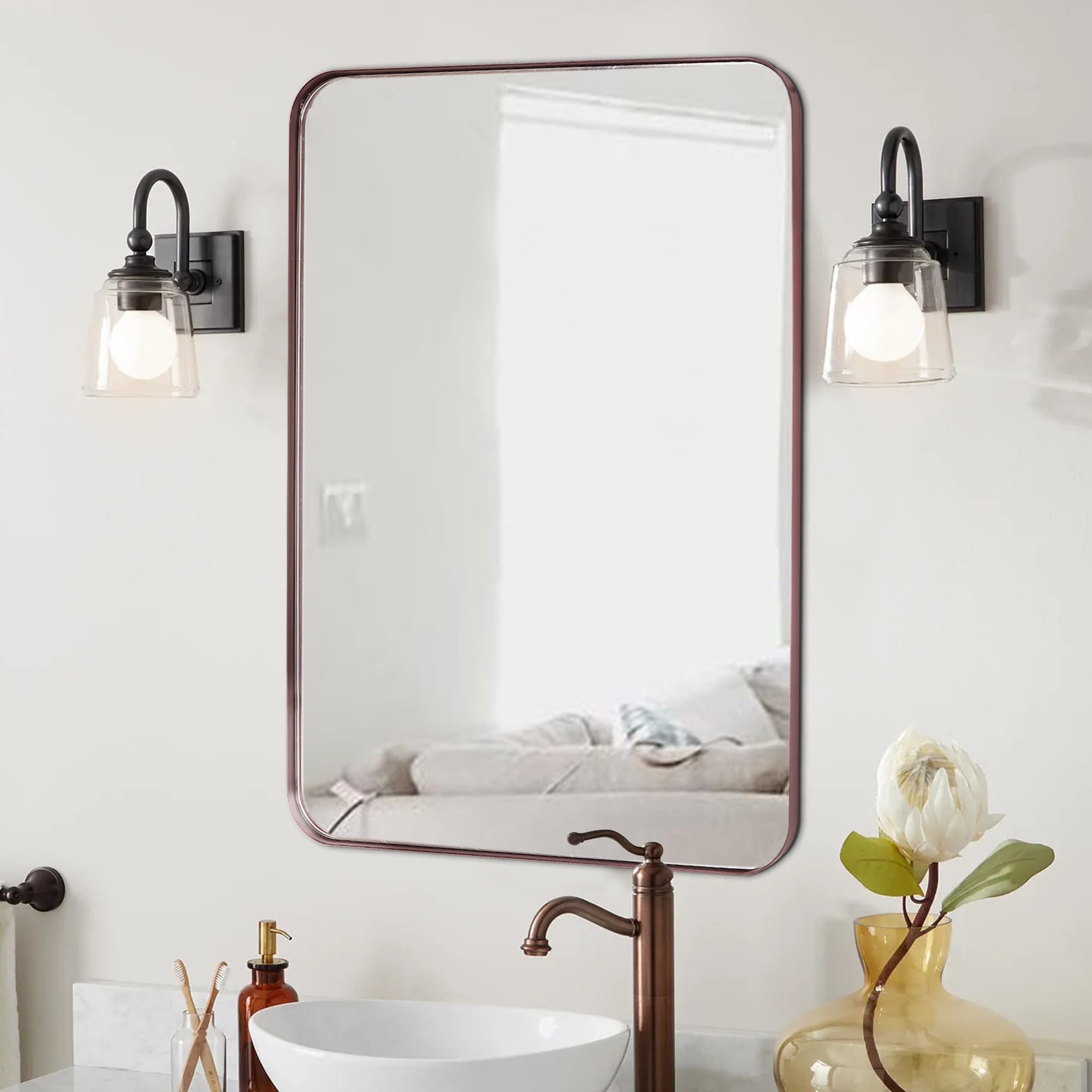 Stainless Steel Rectangular Mirror, Bathroom Mirror, Dressing Mirror, Wall Mirror, Decorative Mirror