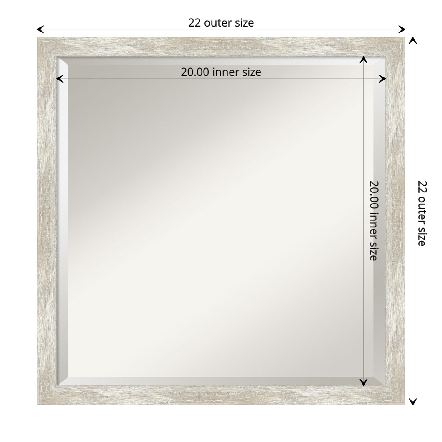 Beveled Bathroom Wall Mirror - Crackled Metallic Frame