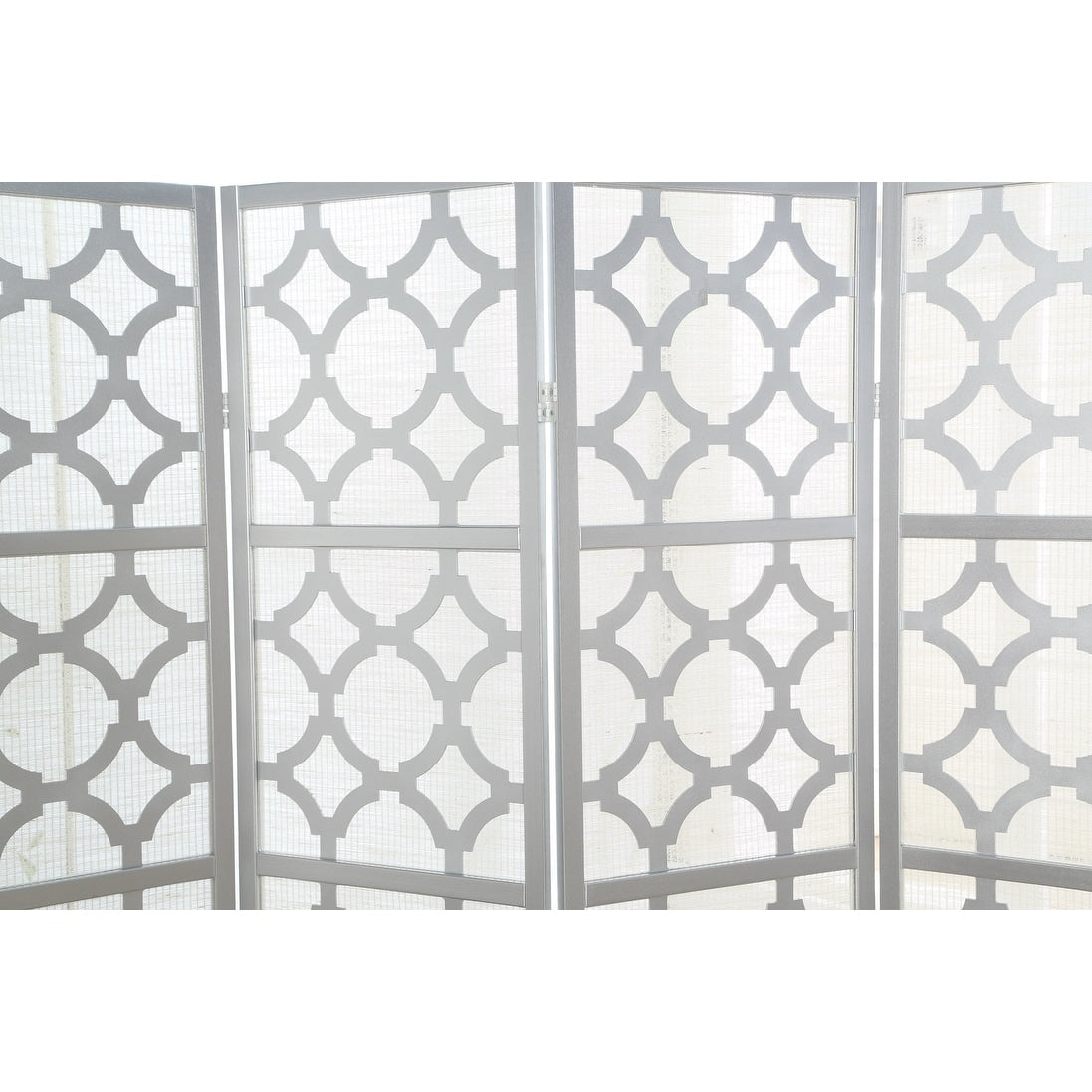 Roundhill Furniture Quatrefoil Infused Diamond Design 4-panel Room Divider