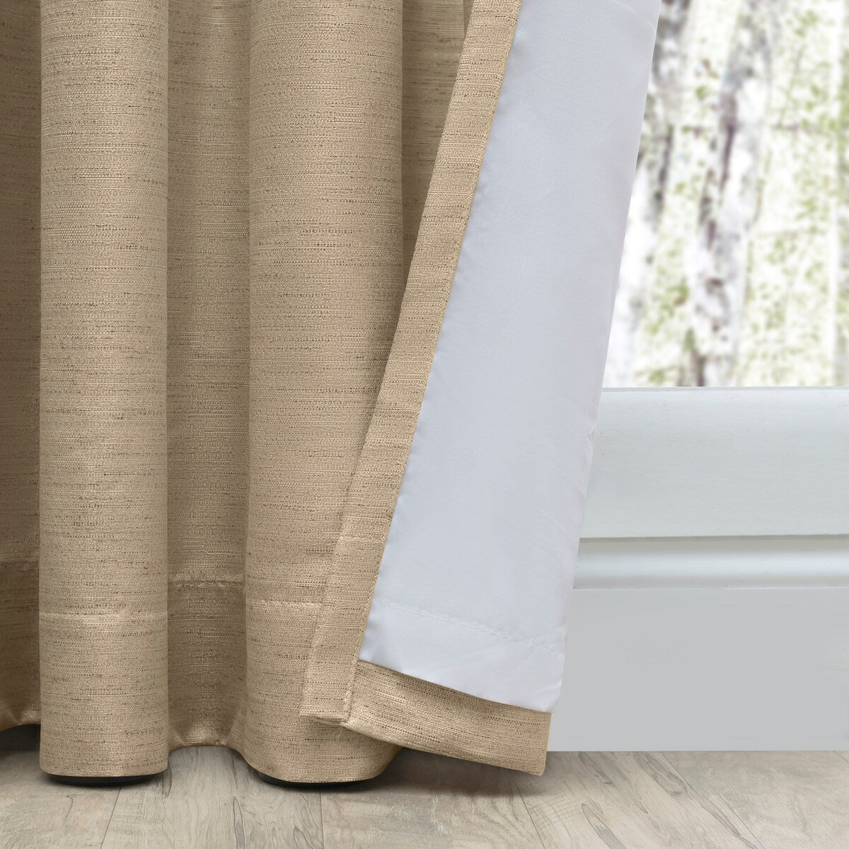 GrassclothPremium Sheen Pinch Pleat W Back Tab Curtain Pair