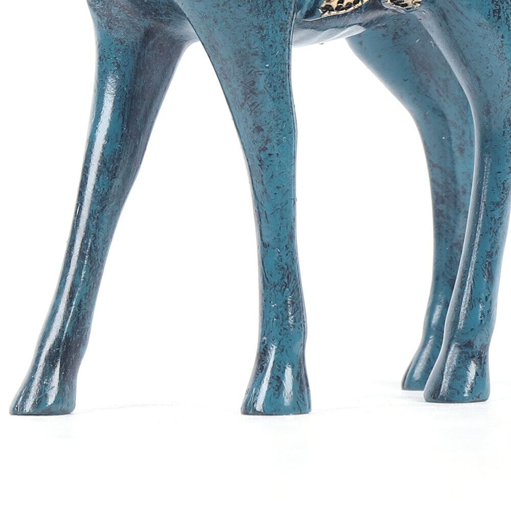 Blue Deer Figurine Home Decor Resin Sculpture Decorative Gifts