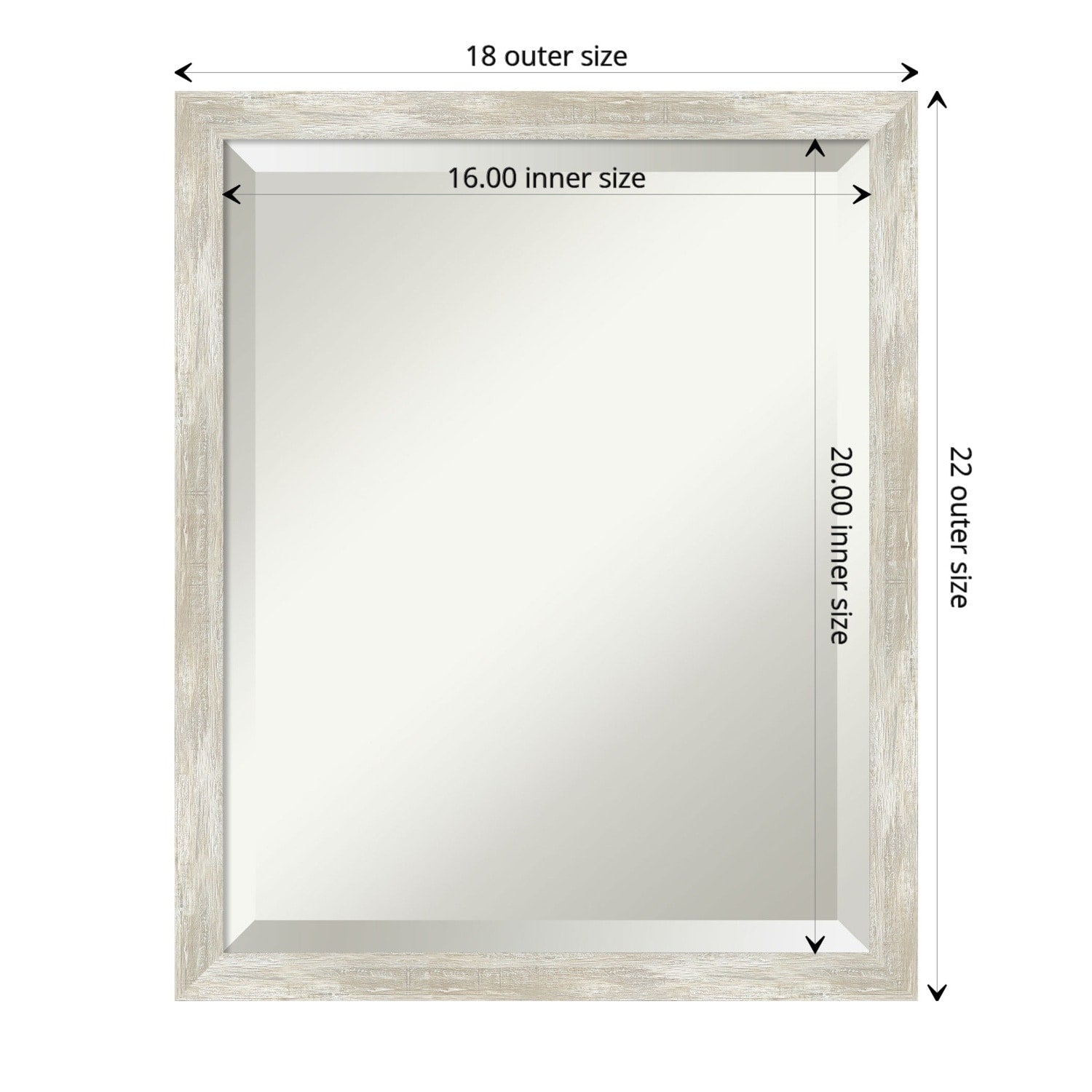 Beveled Bathroom Wall Mirror - Crackled Metallic Frame