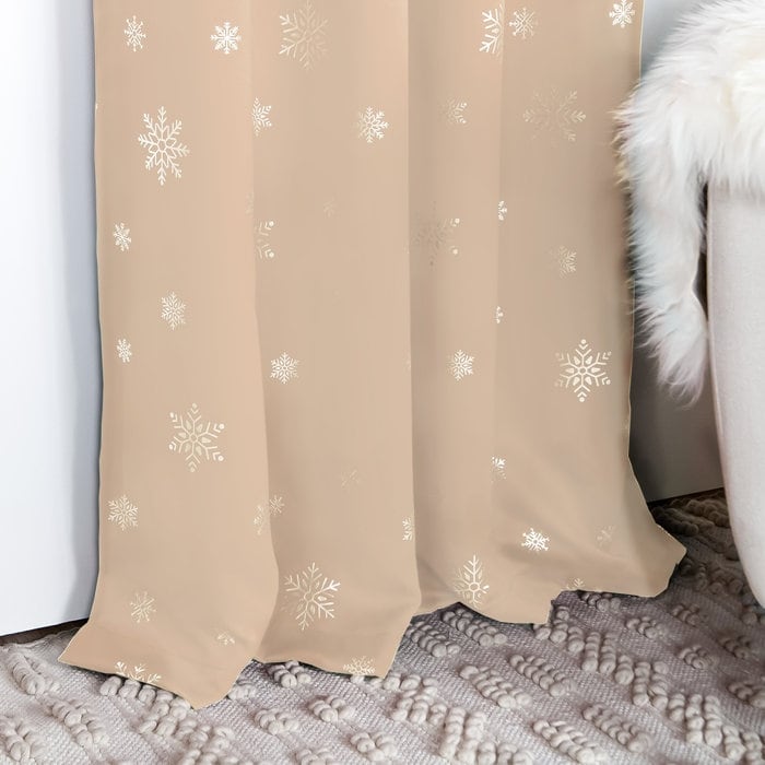 Aurora Home Silver Foil Snowflake Thermal Insulated Blackout Curtains