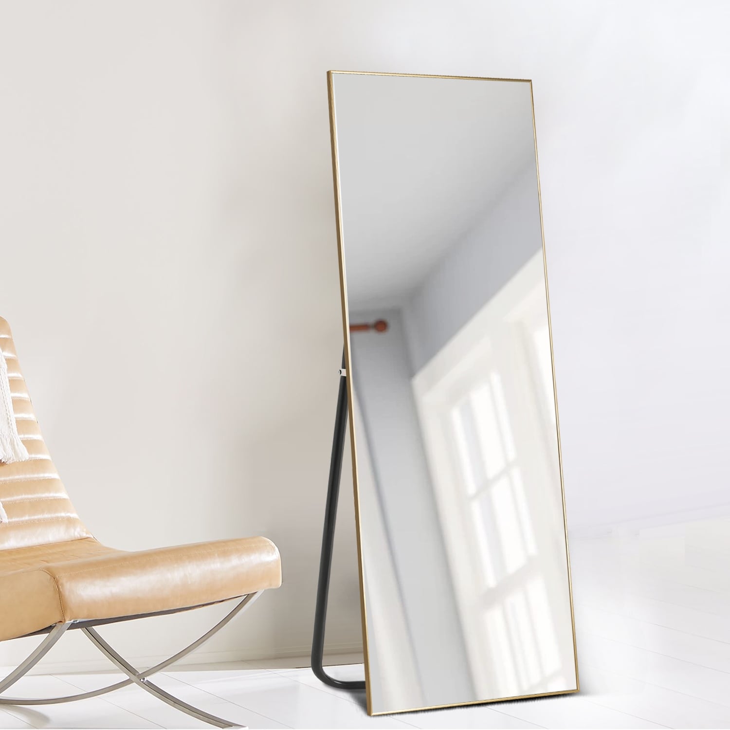 Aluminum Alloy Full-length Hanging, Leaning, or Standing Mirror