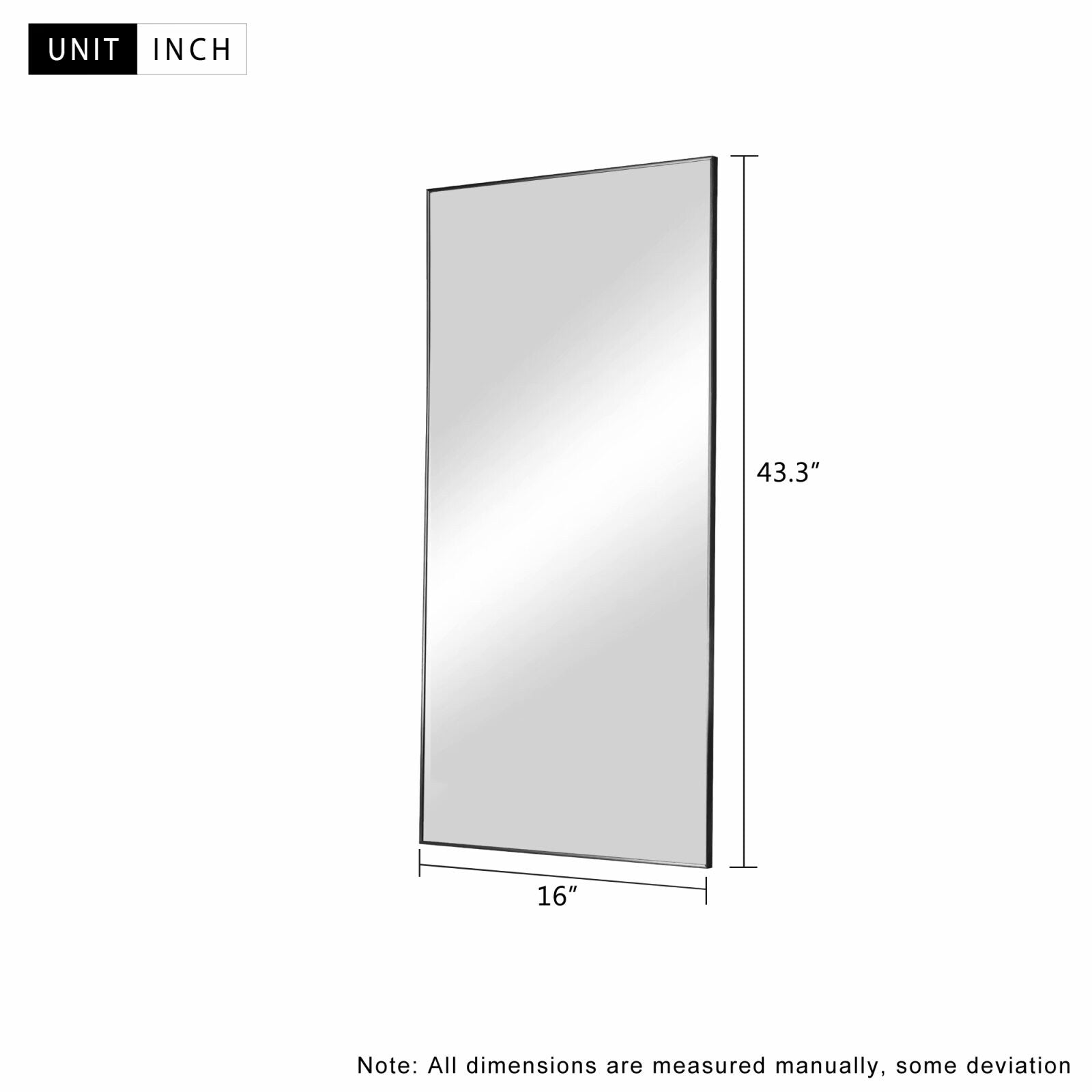 Aluminum Alloy Full-length Hanging, Leaning, or Standing Mirror