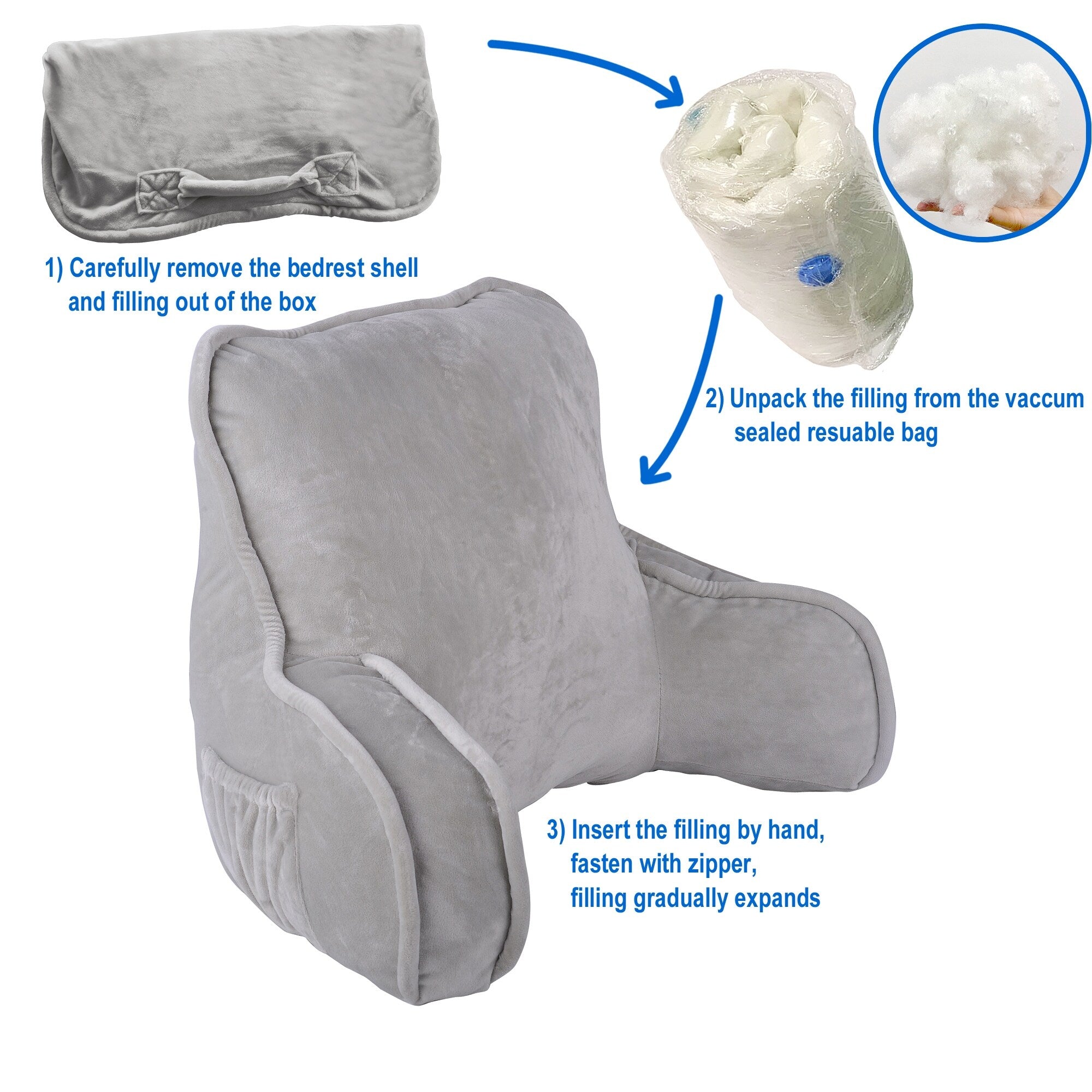 Super soft Lounger Need Assembly Bedrest Reading Pillow