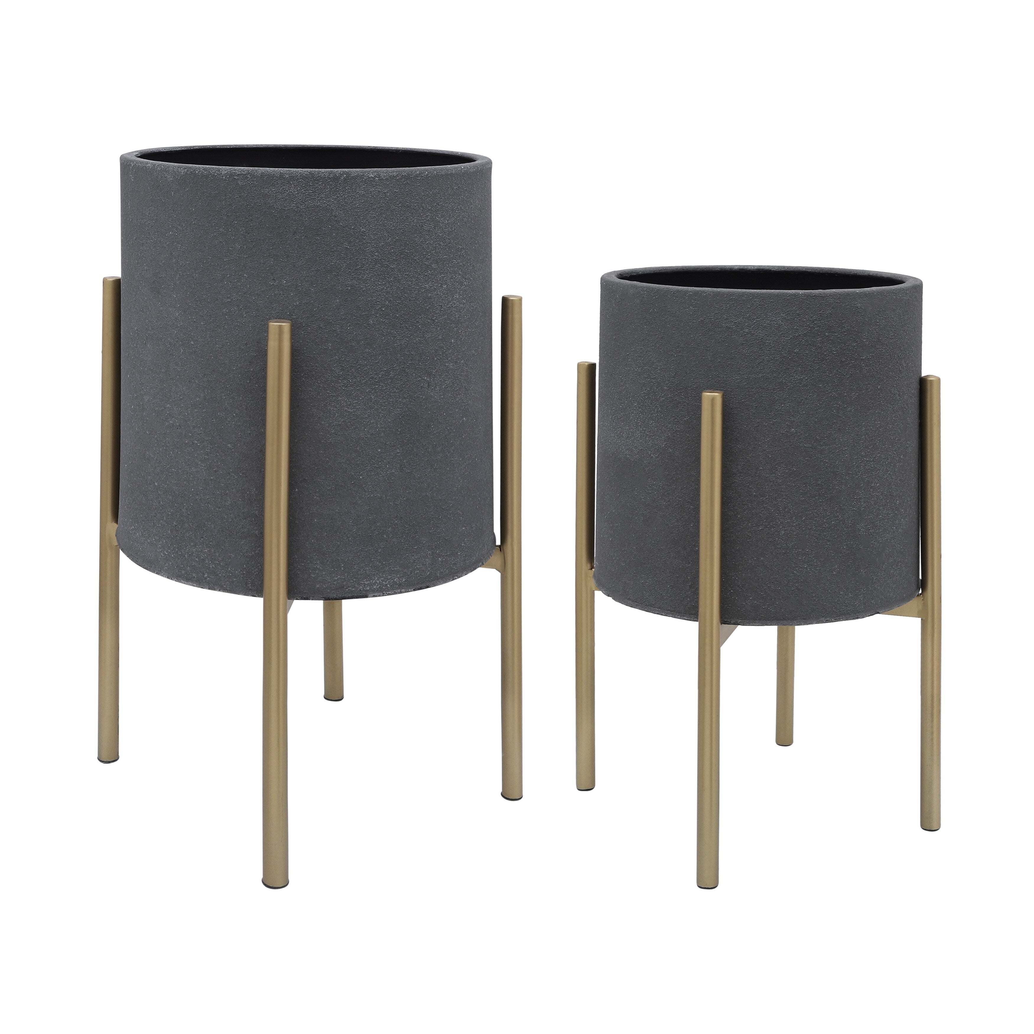 Sagebrook Home Chic Modern Planter Set of 2 - A Statement Piece for Indoor or Outdoor Greenery, Ideal for Contemporary Spaces