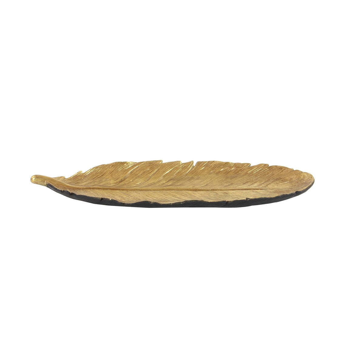 Polystone Bird Feather Decorative Decorative Bowl - Gold or Silver - Roche River Decor