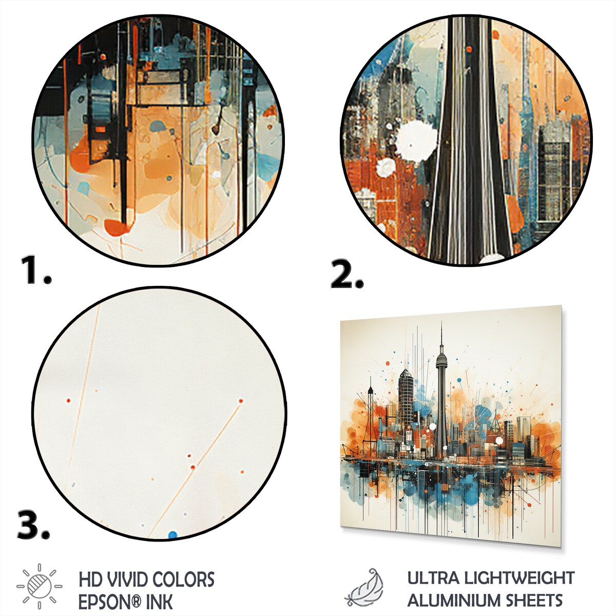 Designart Atlanta Cityscape Sunset III Atlanta Metal Wall Art - Blue Metal Wall Décor Industrial Metal Art Work