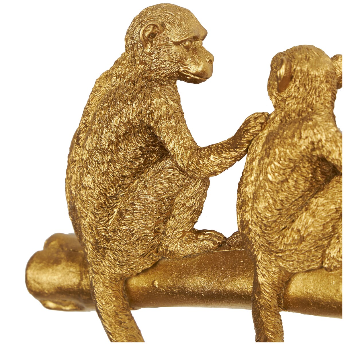 Polystone Monkey Textured 4 Hanger Wall Hook - Gold - Roche River Decor