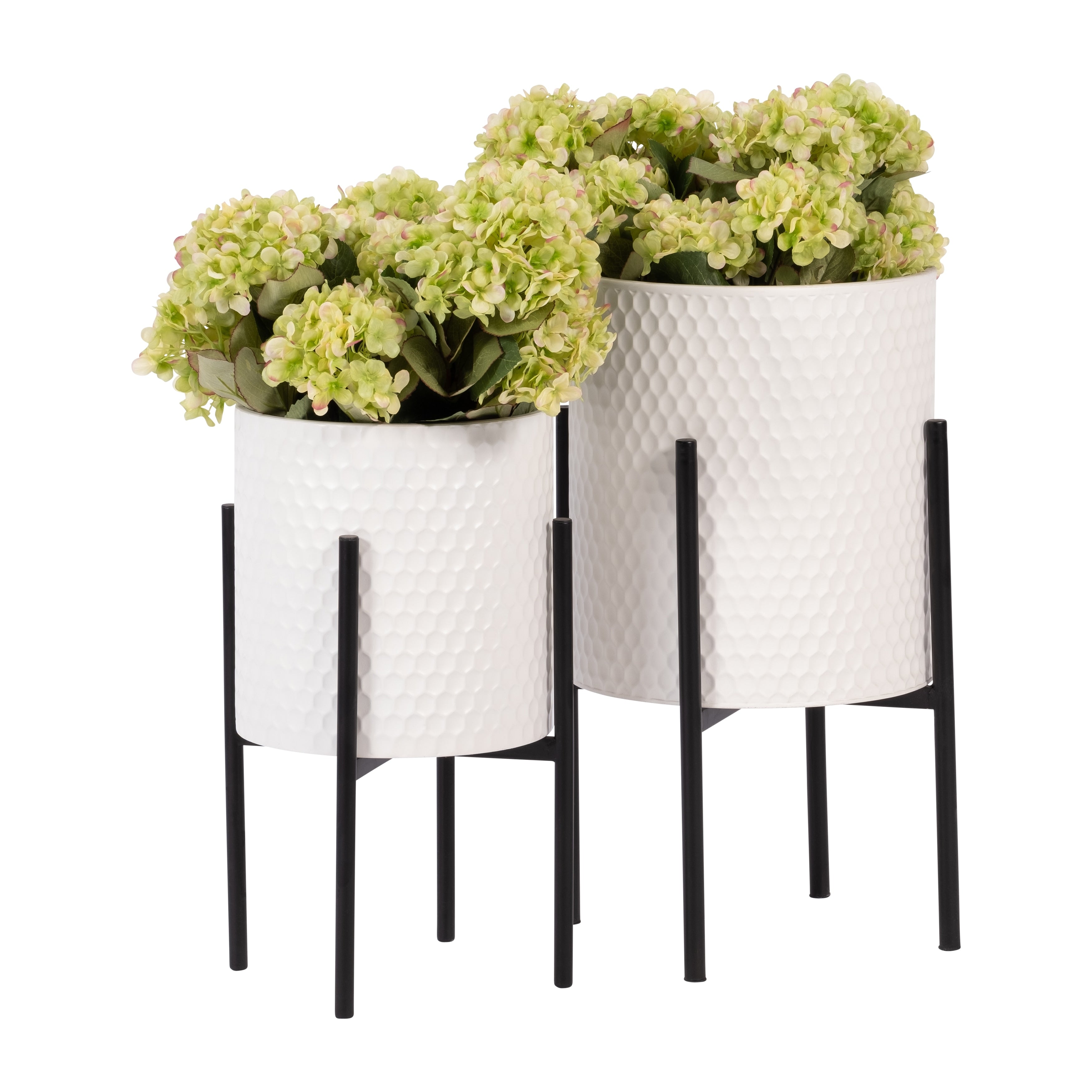 Sagebrook Home Chic Modern Planter Set of 2 - A Statement Piece for Indoor or Outdoor Greenery, Ideal for Contemporary Spaces