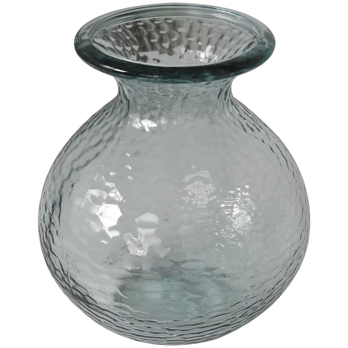 Recycled Glass Handmade Textured Decorative Vase - Clear - Roche River Decor