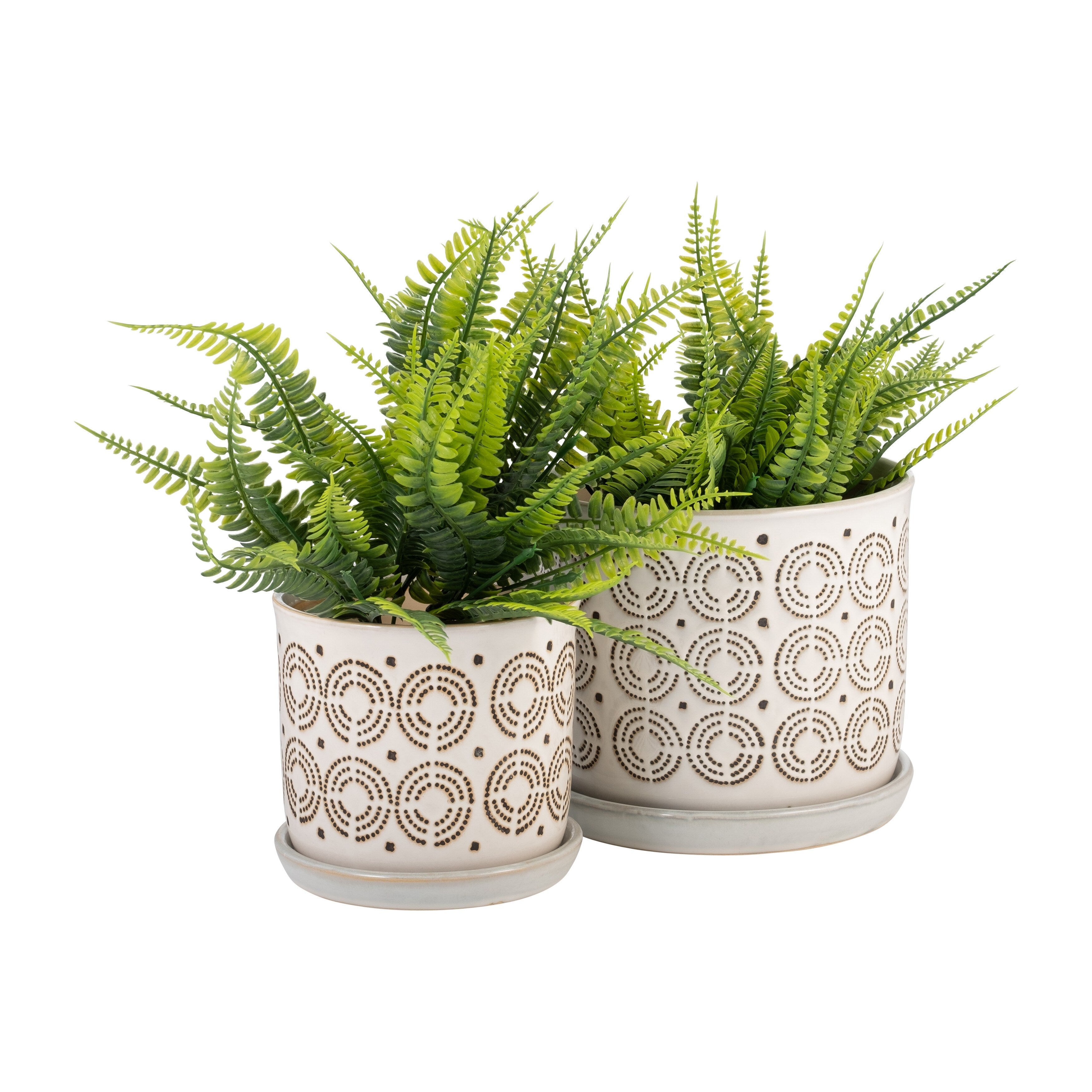 Sagebrook Home Modern Indoor or Outdoor Ceramic Planter Set of 2