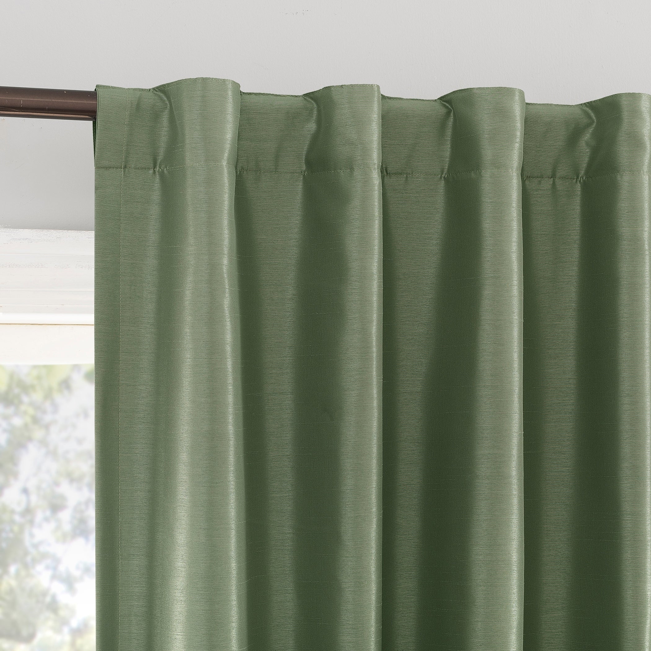 Sun Zero Evelina Faux Dupioni Silk Thermal Extreme Total Blackout Back Tab Curtain Panel, Single Panel