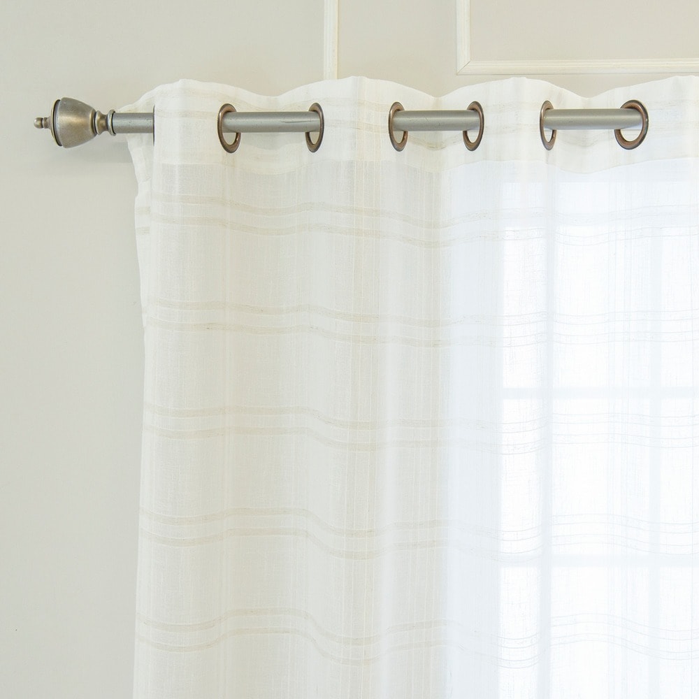 Aurora Home Faux Linen Grommet 84-inch Curtain Panel Pair - 50 x 84 - 50 x 84