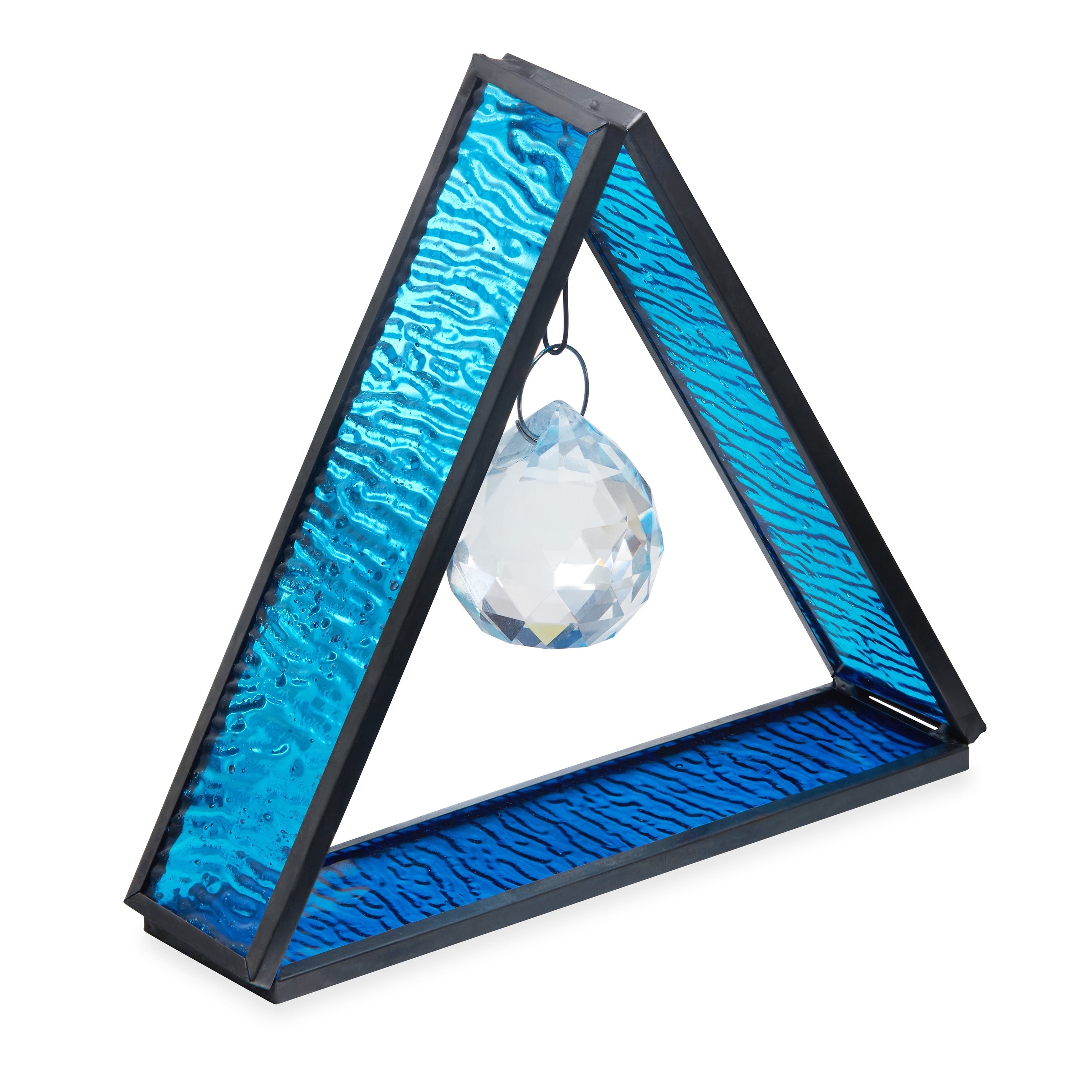 River of Goods Crystal Ball Blue River of Goods Standing Triangle Suncatcher - 7 x 1.25 x 4.5