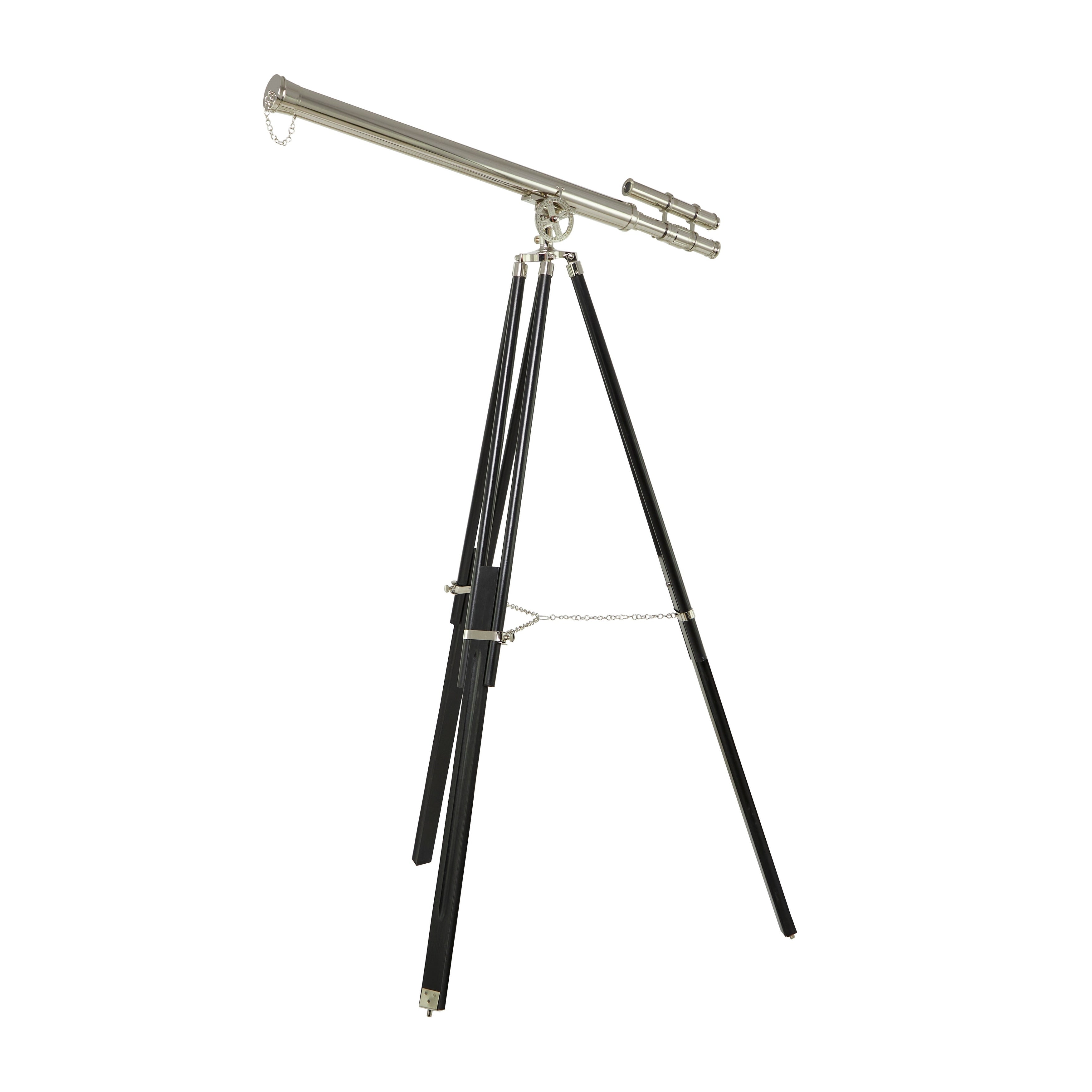 Polished Vintage Metal Telescope - Silver, Gold, Brass