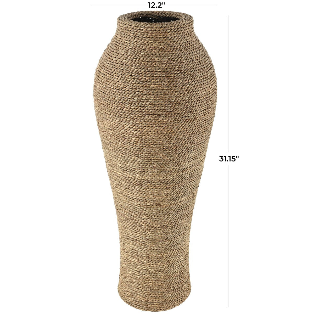 Seagrass Handmade Tall Wrapped Decorative Vase - Brown - Roche River Decor