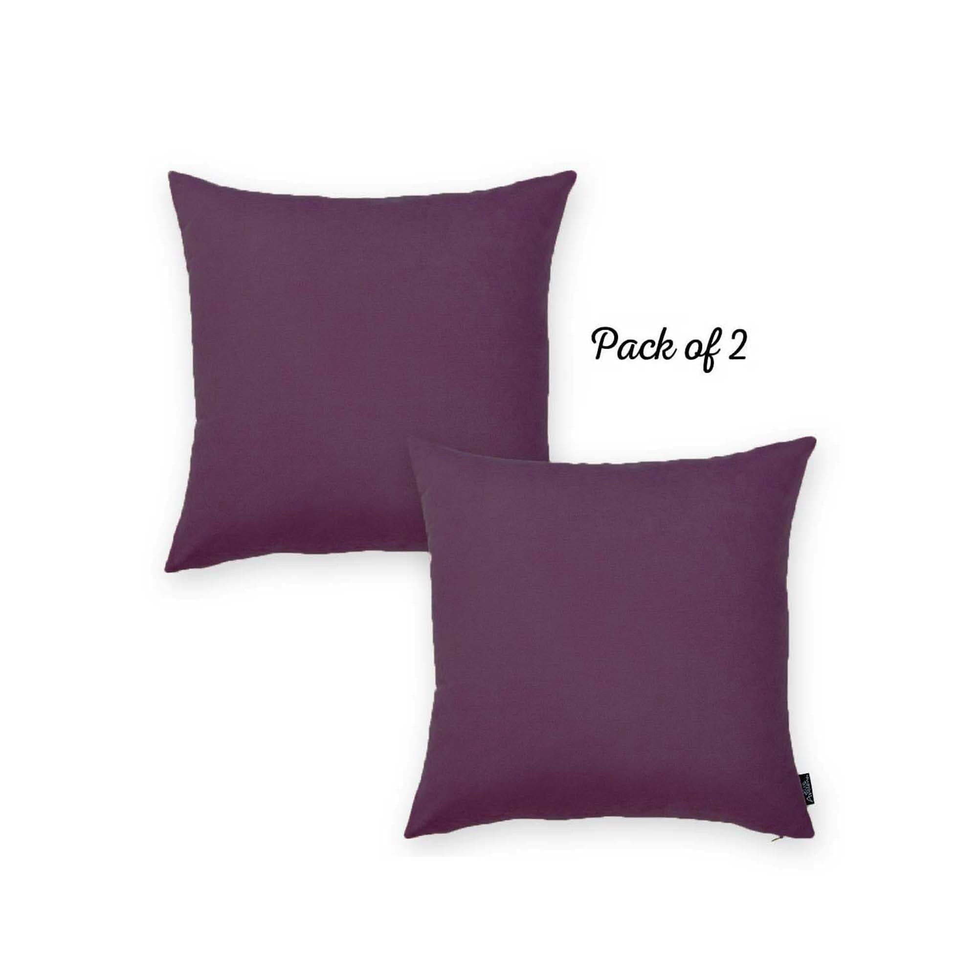 Honey Set of 2 Decorative Throw Pillow Cover Solid Color