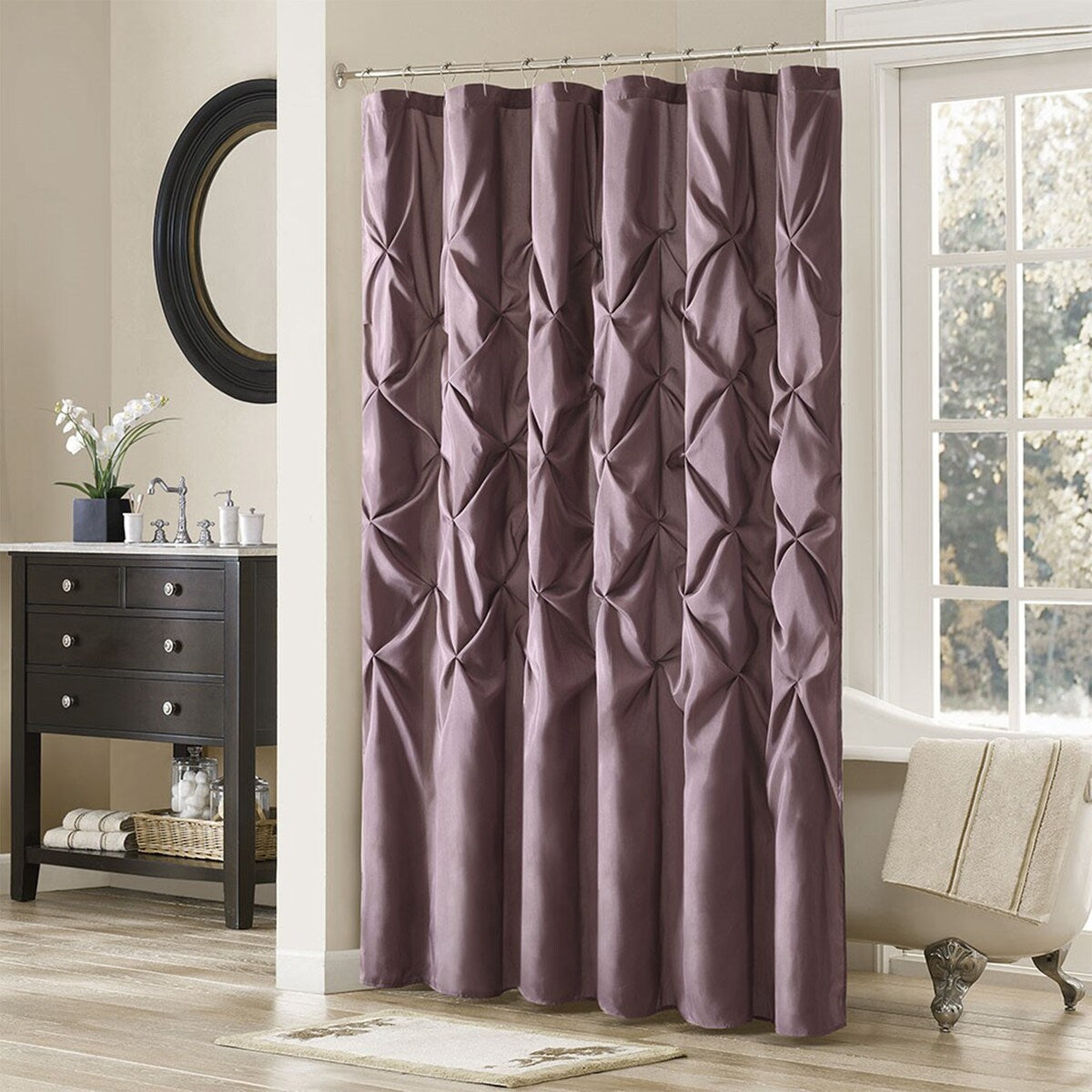 Tufted Semi-Sheer Shower Curtain