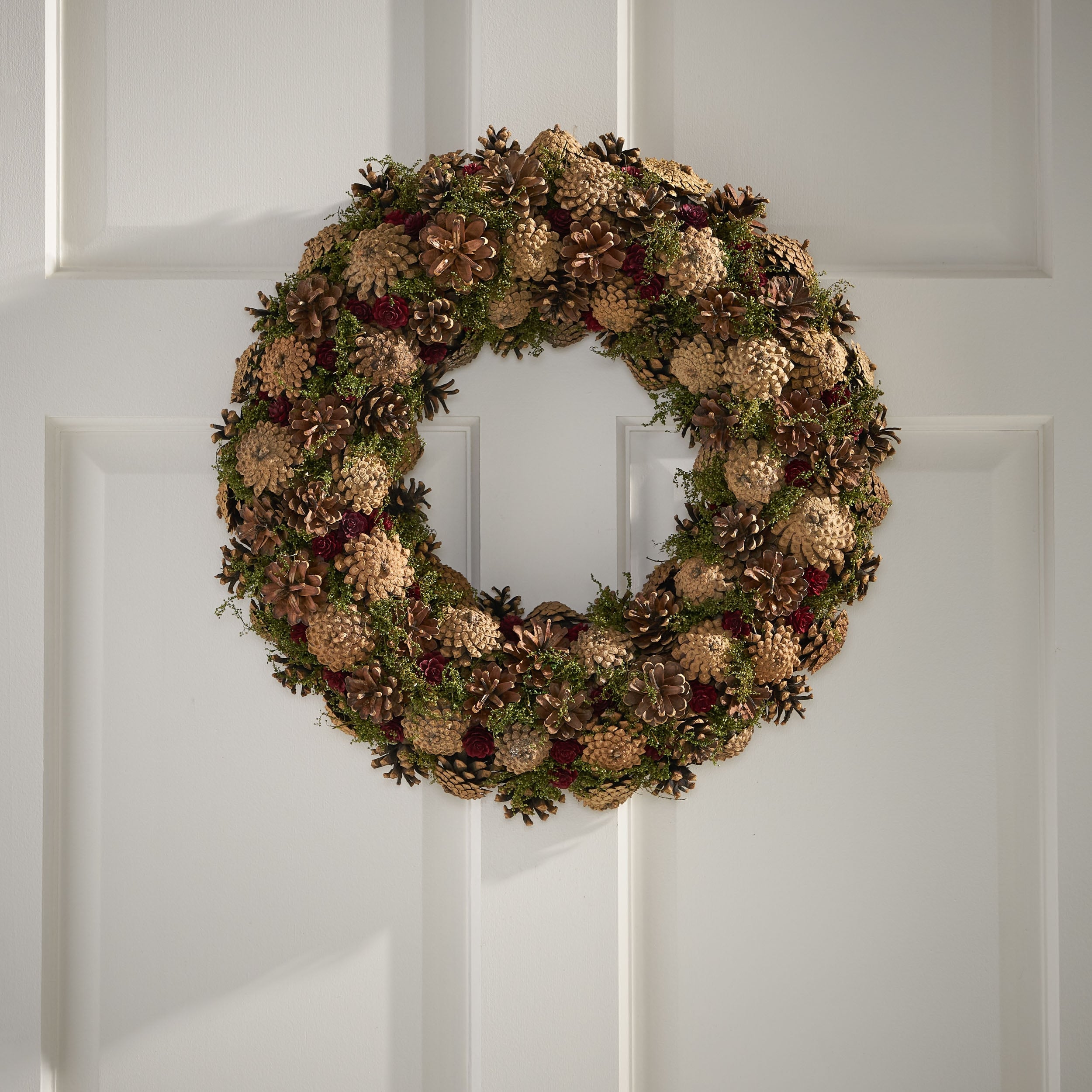 Antonio 18.5 Pine Cone Artificial Christmas Wreath, Natural by Christopher Knight Home