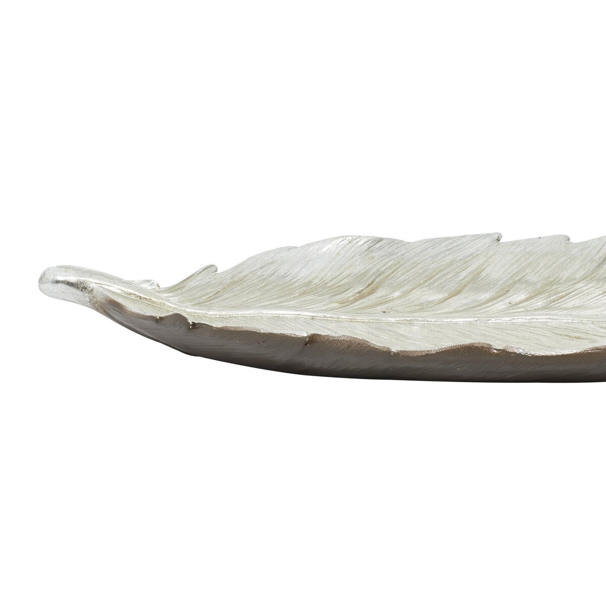 Polystone Bird Feather Decorative Decorative Bowl - Gold or Silver - Roche River Decor