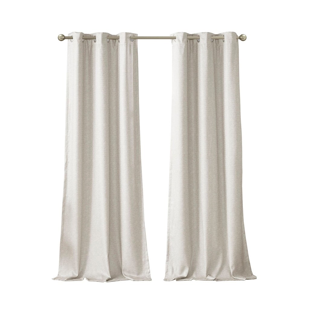 Printed Faux Silk Total Blackout Curtain Panel Pair