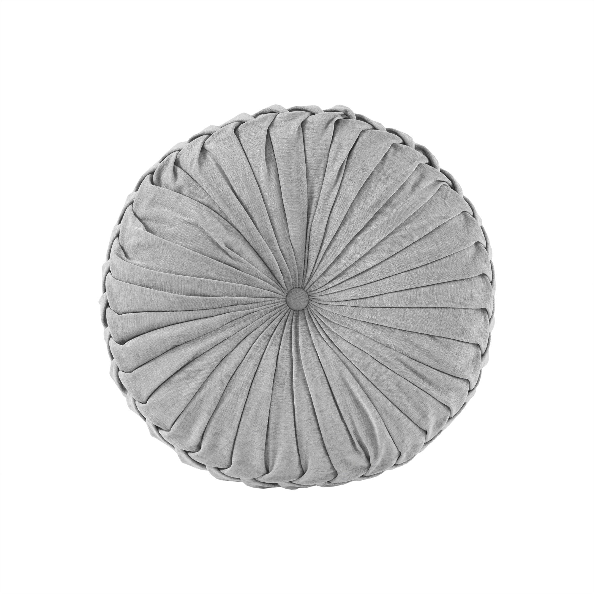 Lara Poly Chenille Round Floor Pillow Cushion by Intelligent Design