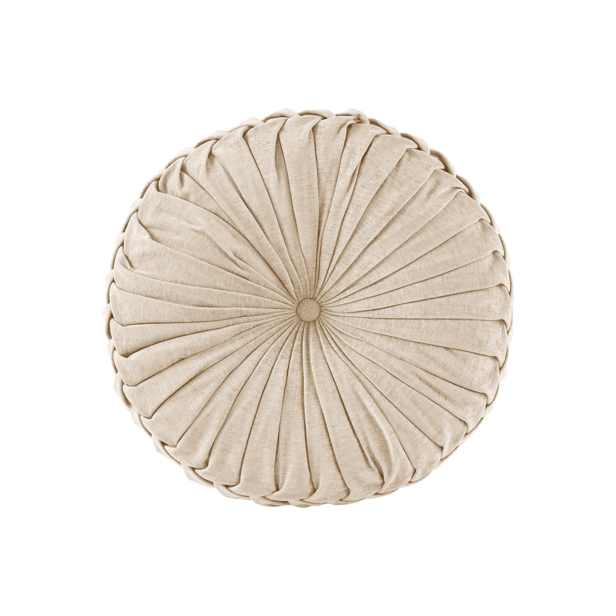 Lara Poly Chenille Round Floor Pillow Cushion by Intelligent Design