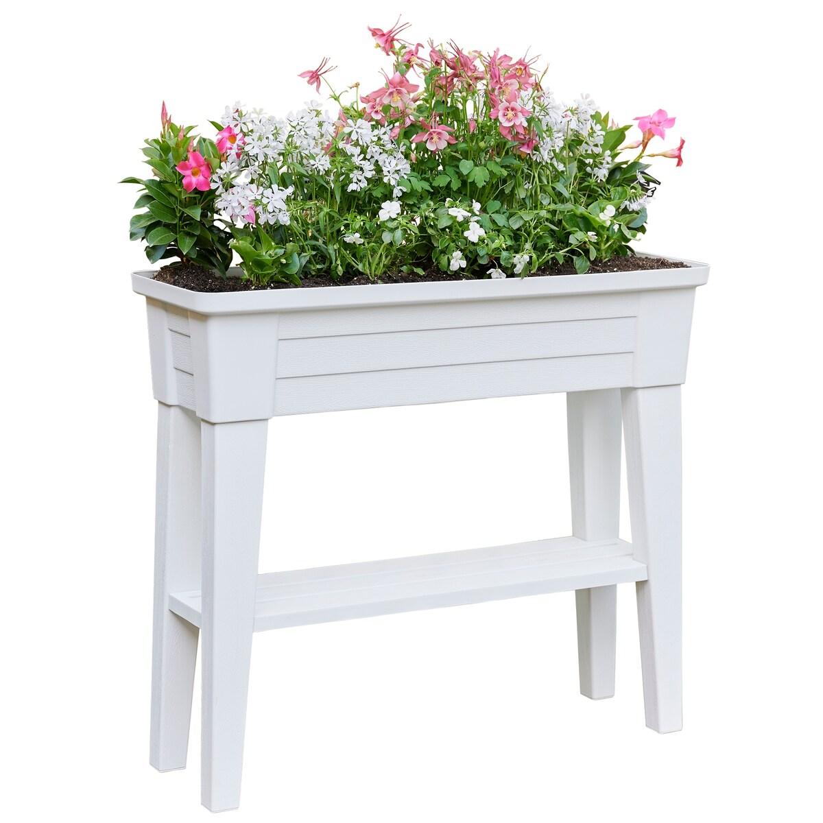 Southern Patio Raised Planter with Storage Shelf, 40-Quart Capacity