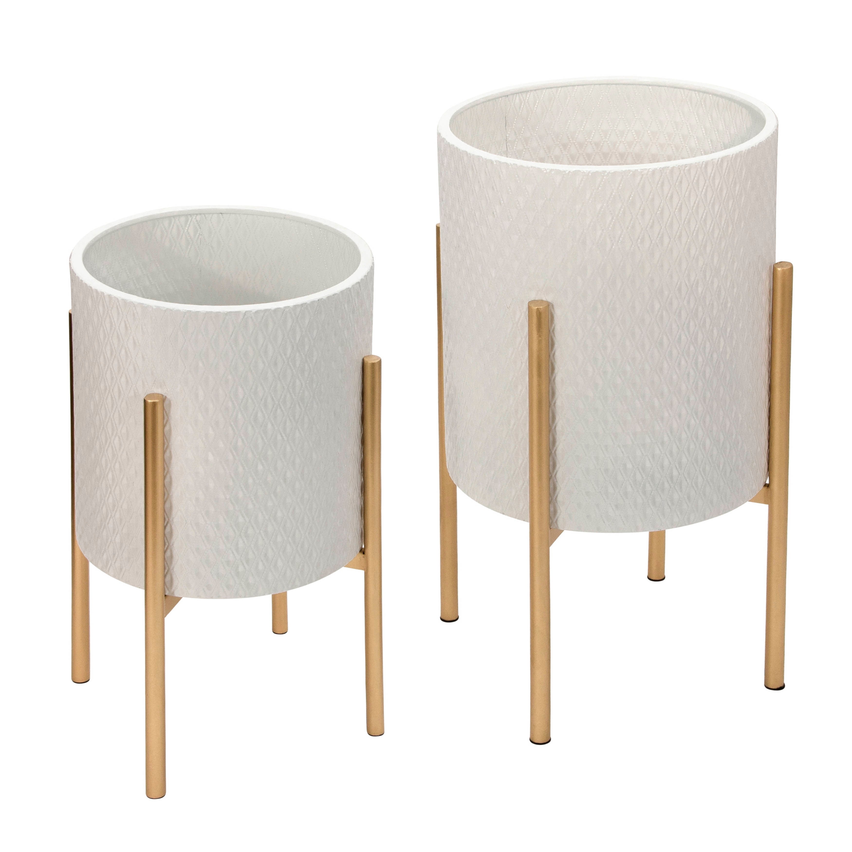 Sagebrook Home Chic Modern Planter Set of 2 - A Statement Piece for Indoor or Outdoor Greenery, Ideal for Contemporary Spaces