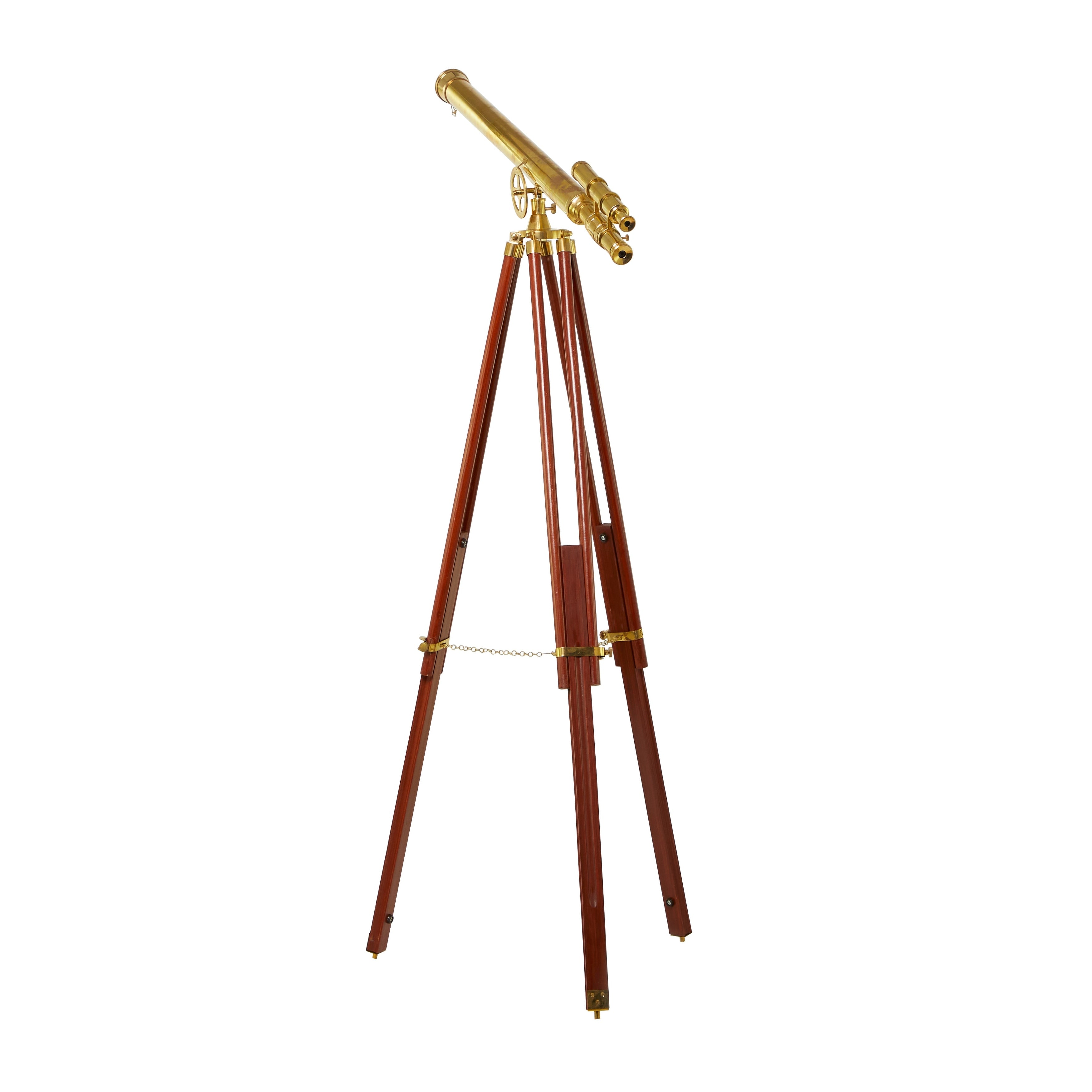 Polished Vintage Metal Telescope - Silver, Gold, Brass