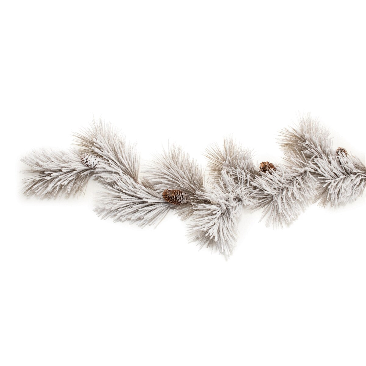 Flocked Long Needle Pine Garland (Set of 2) - White