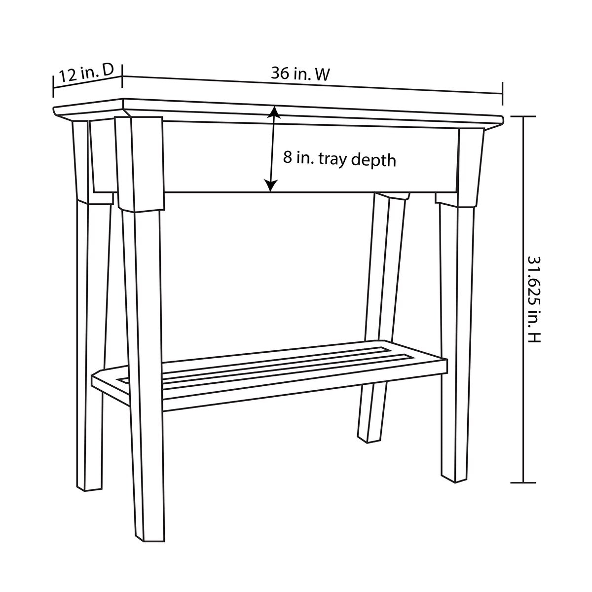 Southern Patio Raised Planter with Storage Shelf, 40-Quart Capacity