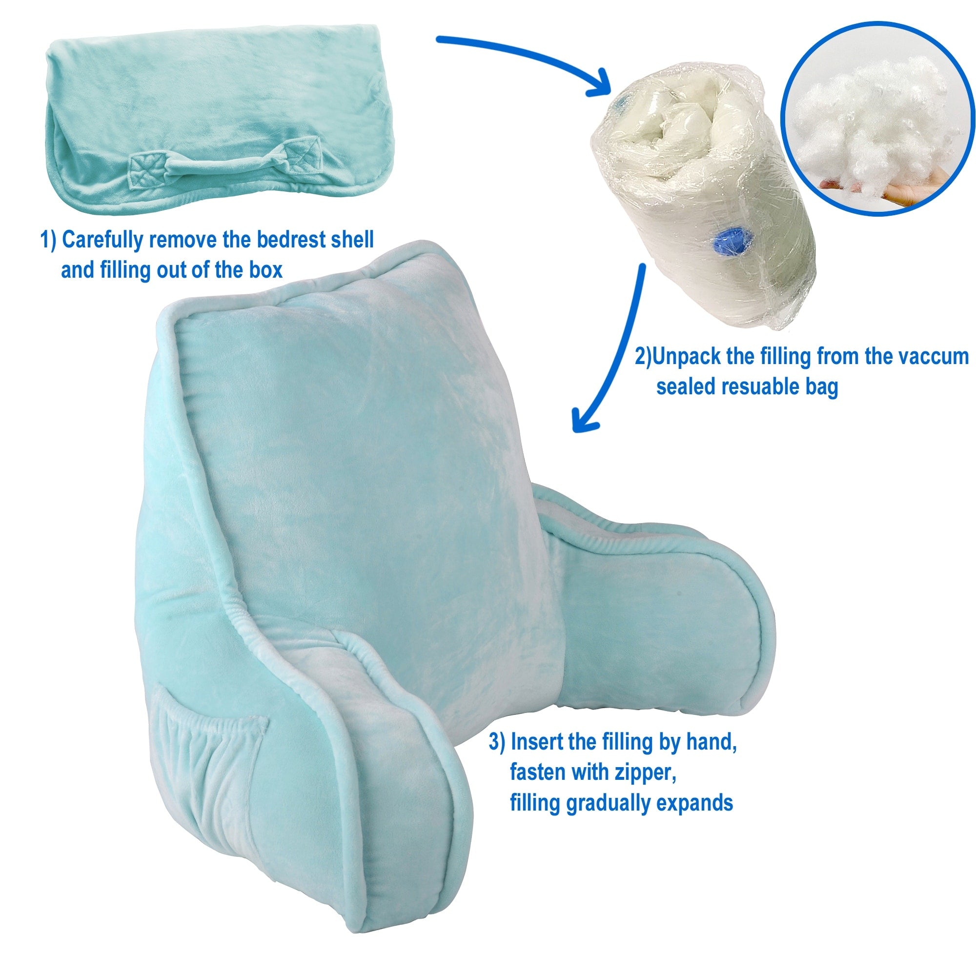 Super soft Lounger Need Assembly Bedrest Reading Pillow