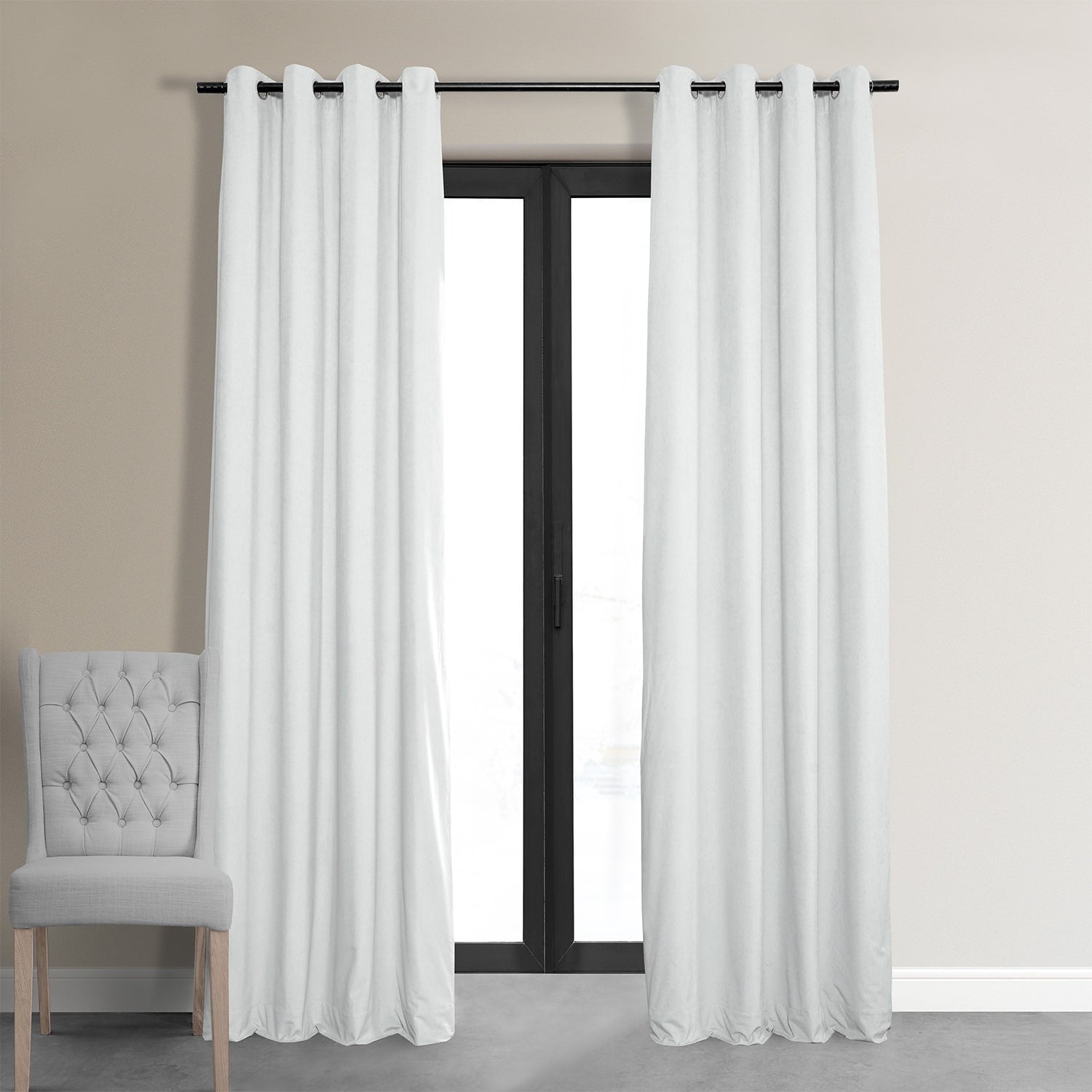 Exclusive Fabrics Signature Grommet Velvet Blackout Curtain (1 Panel)