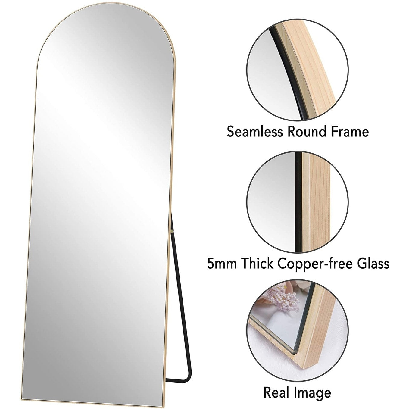 Lumioca Arched Full Length Standing Floor/ Wall Mirror