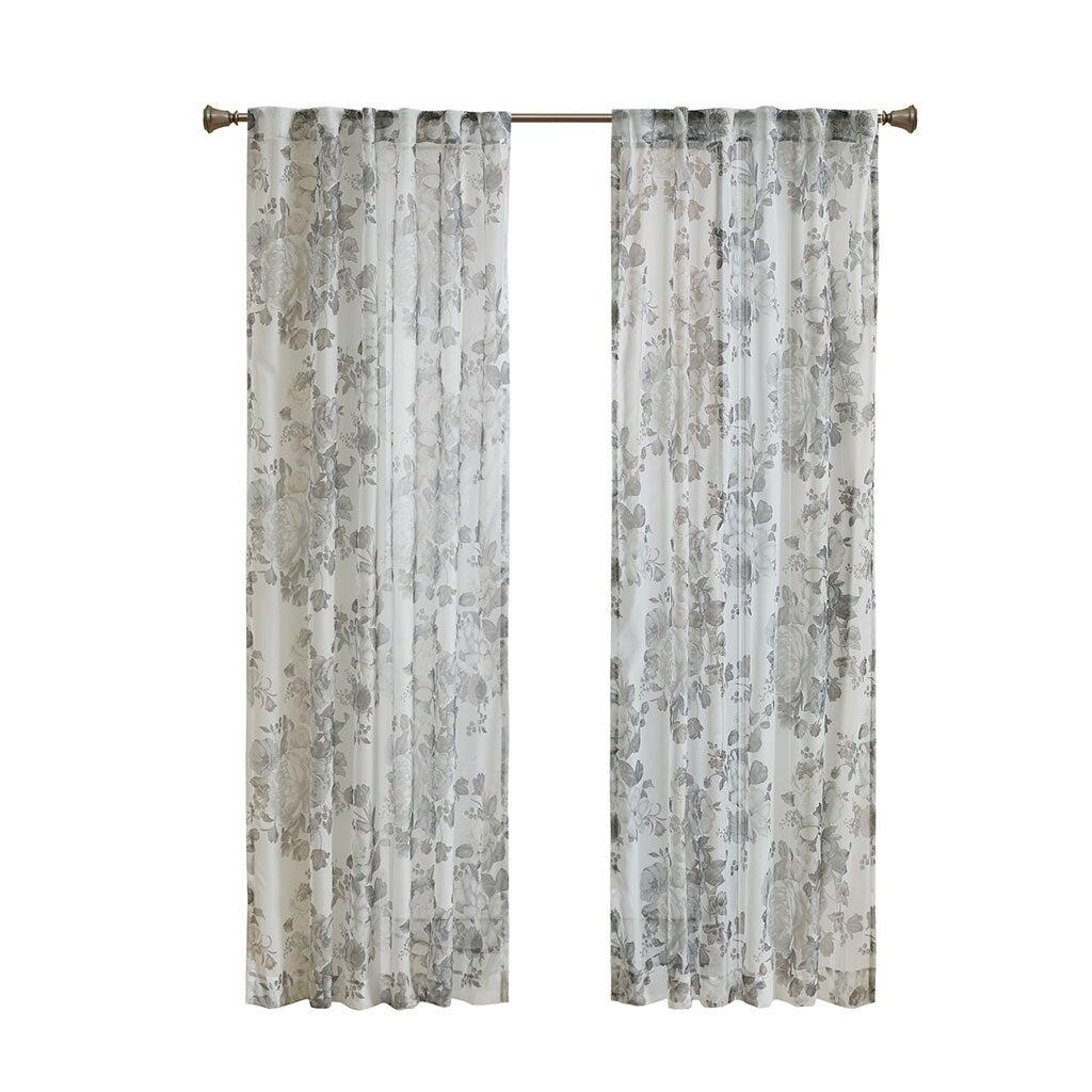 Rod Pocket and Back Tab Voile Sheer Curtain
