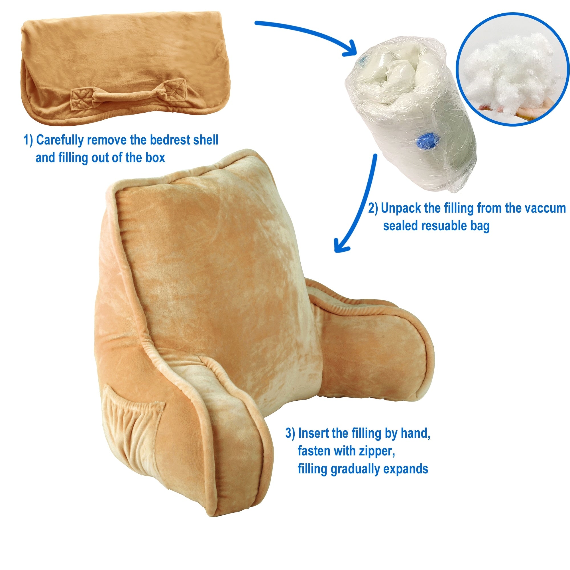 Super soft Lounger Need Assembly Bedrest Reading Pillow