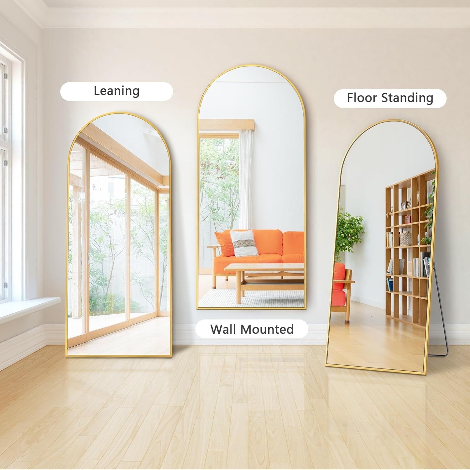 71x24 Inch Arch Full Length Mirror, Modern Design Standing Floor Mirror, Full Body Mirror for Living Room, Bedroom, Bathroom