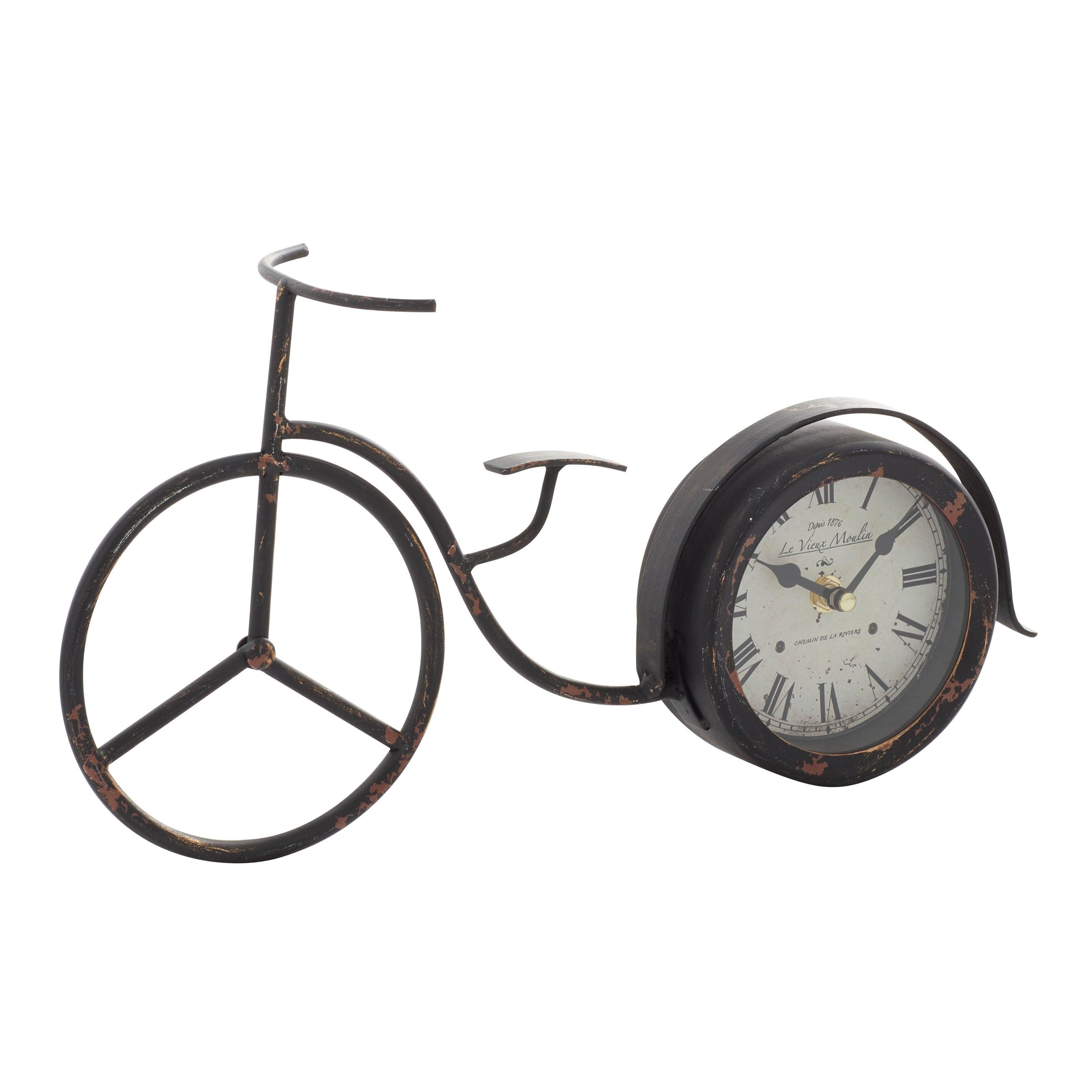 Black Iron Farmhouse Clock 8 x 15 x 4 - 15 x 4 x 8